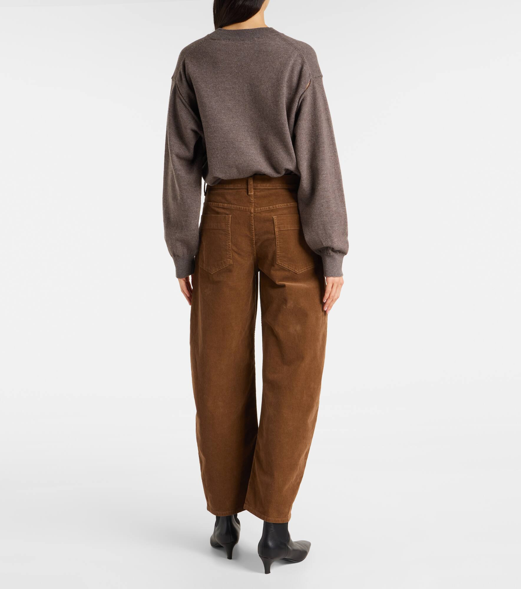 Tribeca cotton-blend corduroy barrel-leg pants - 3