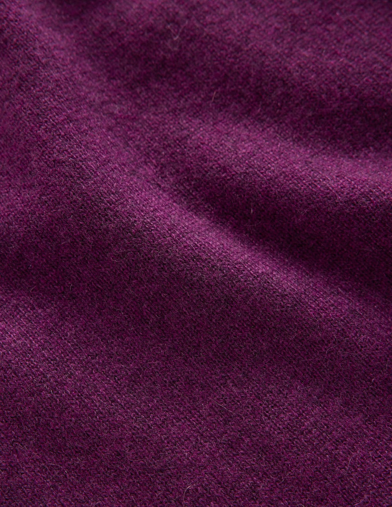 Eva Cashmere Crew Neck Sweater-Plum Melange 1