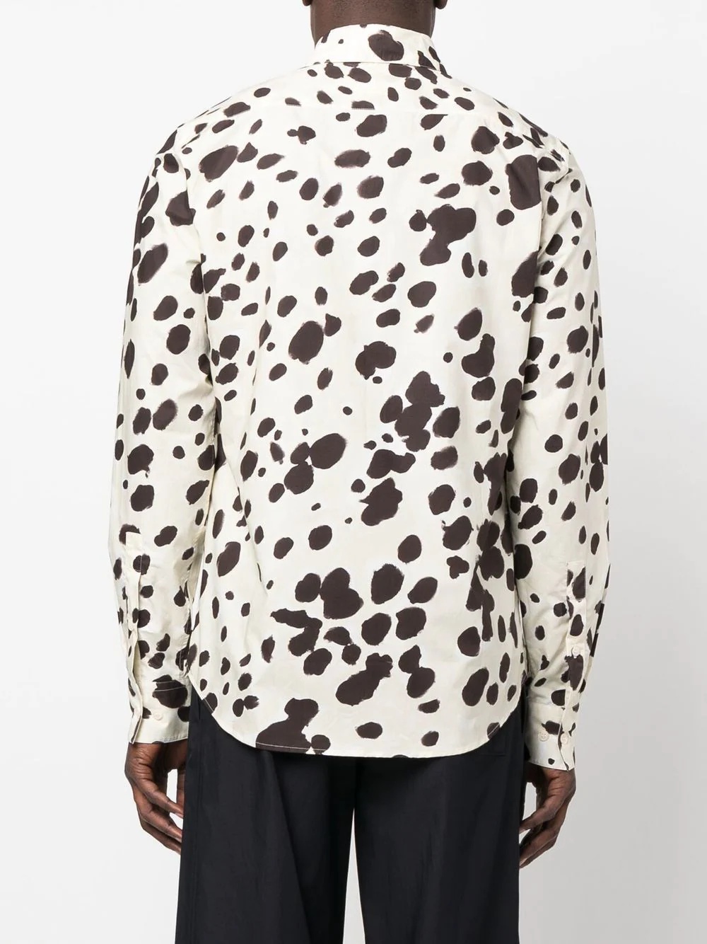 spot-print long-sleeve shirt - 4