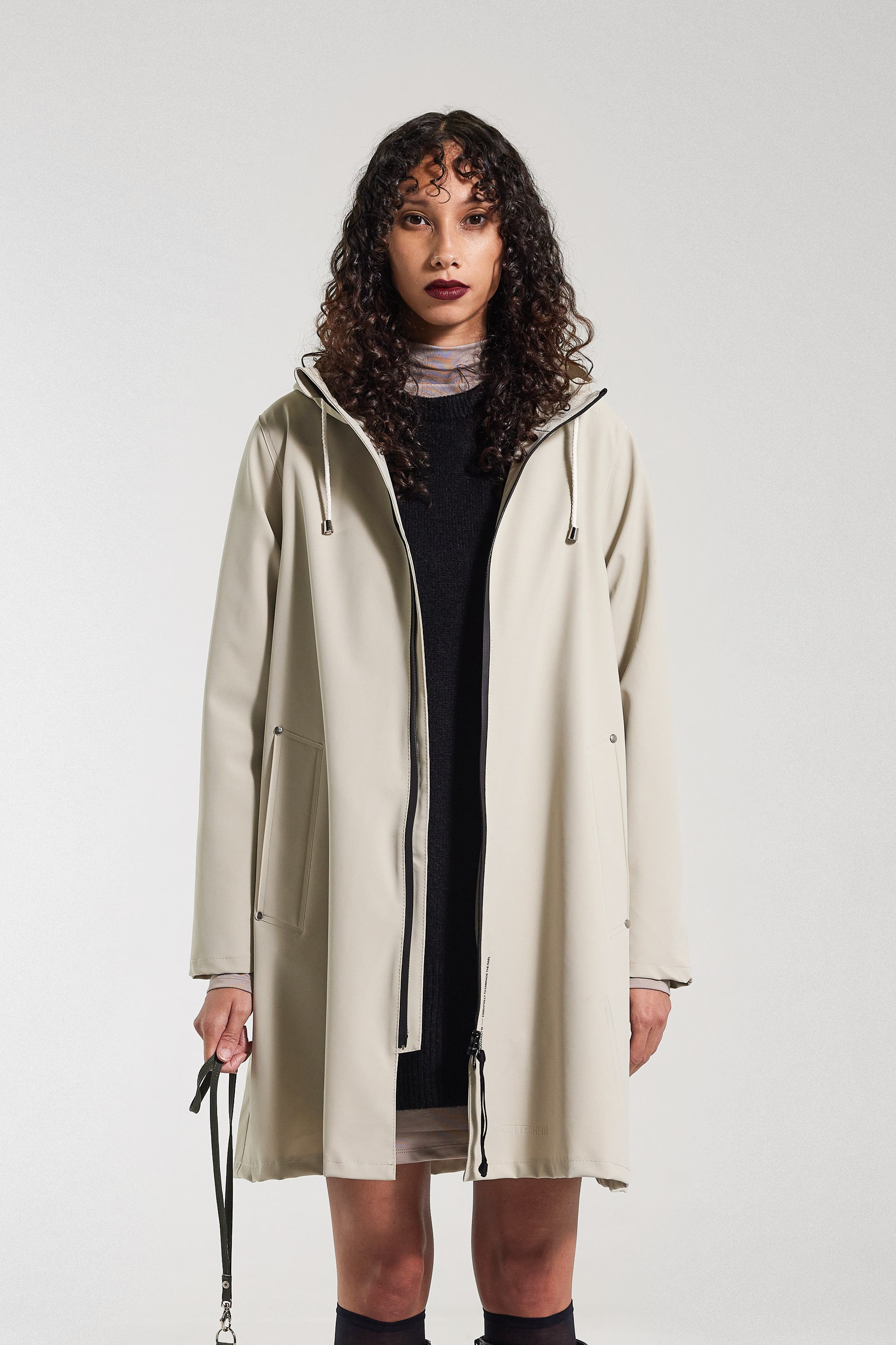 Stutterheim Mosebacke Lightweight Zip Matte Raincoat in Pelican at Nordstrom - 1