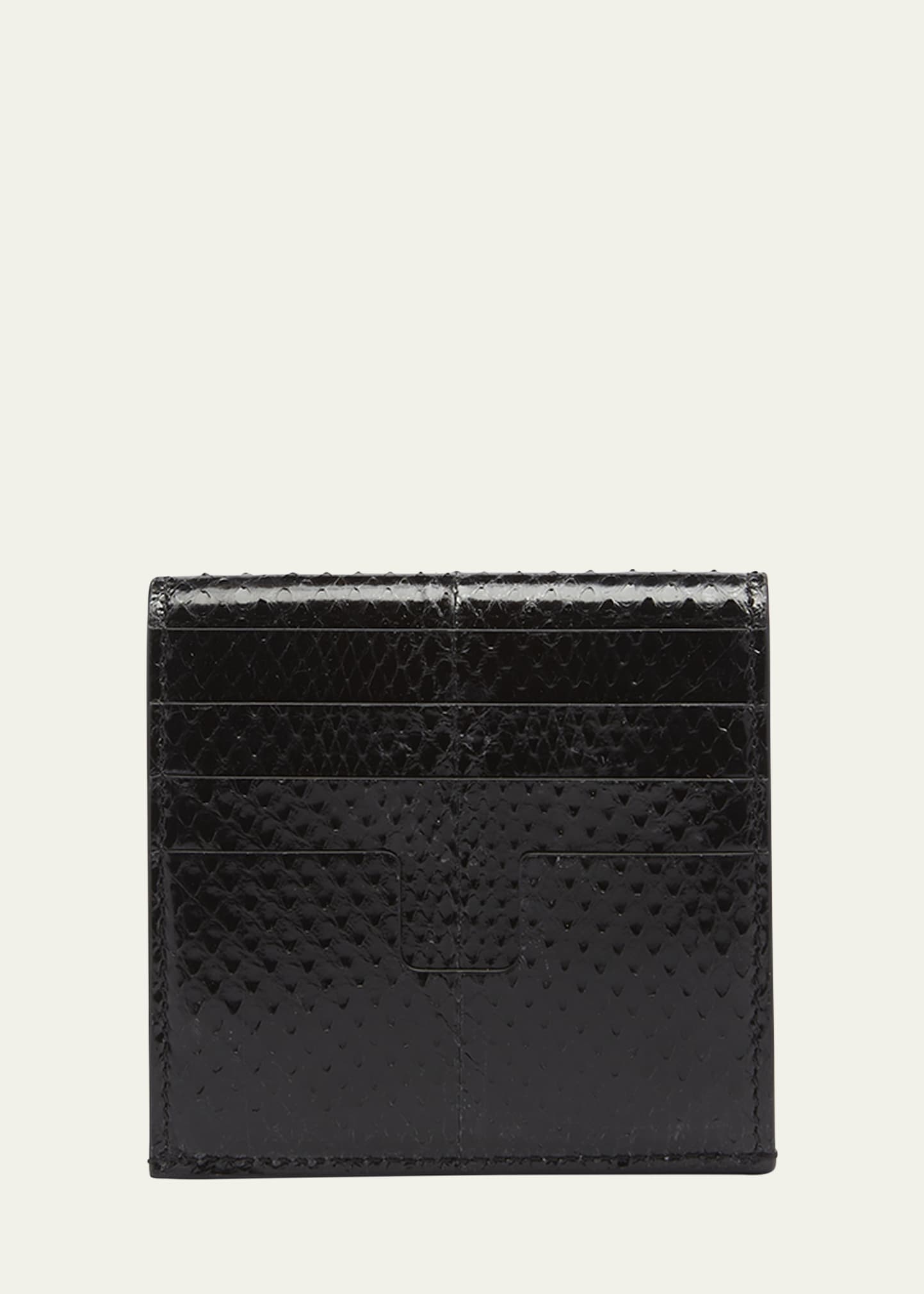 Flap Card Holder in Snake-Embossed Leather - 3