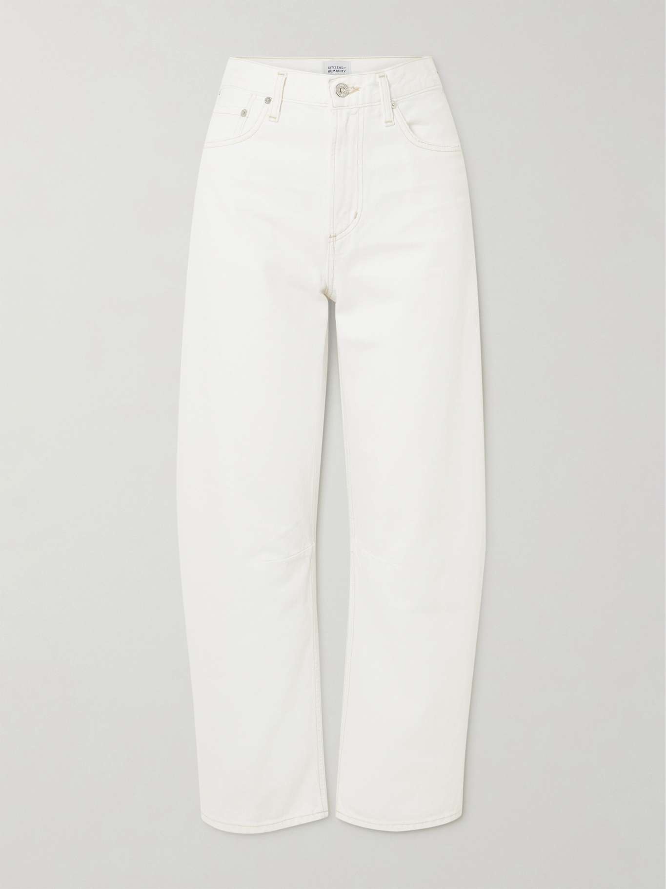 Miro Relaxed high-rise barrel-leg jeans White - 1