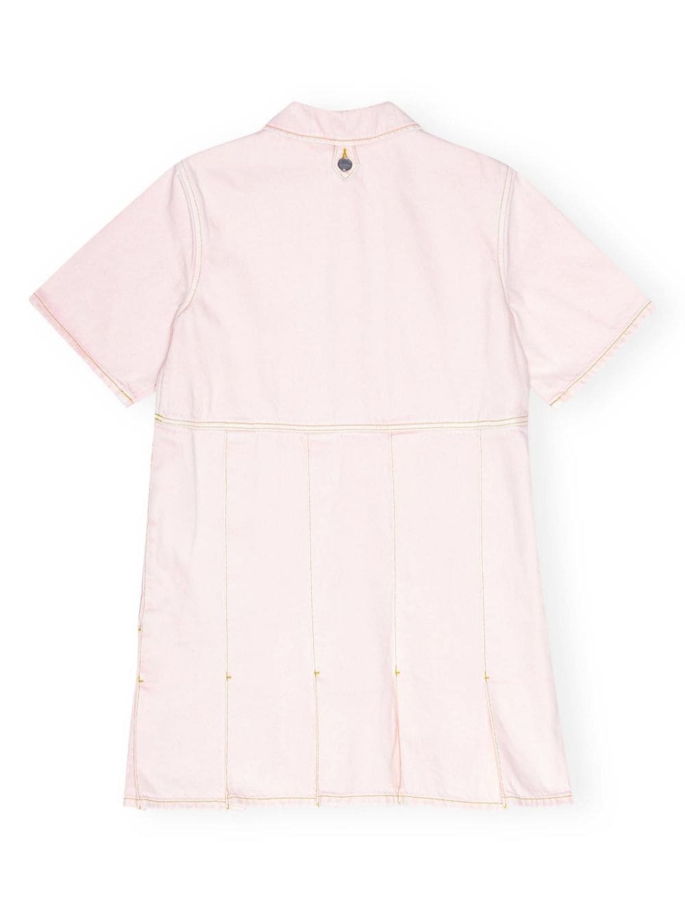 pleat-hem denim mini dress - 6