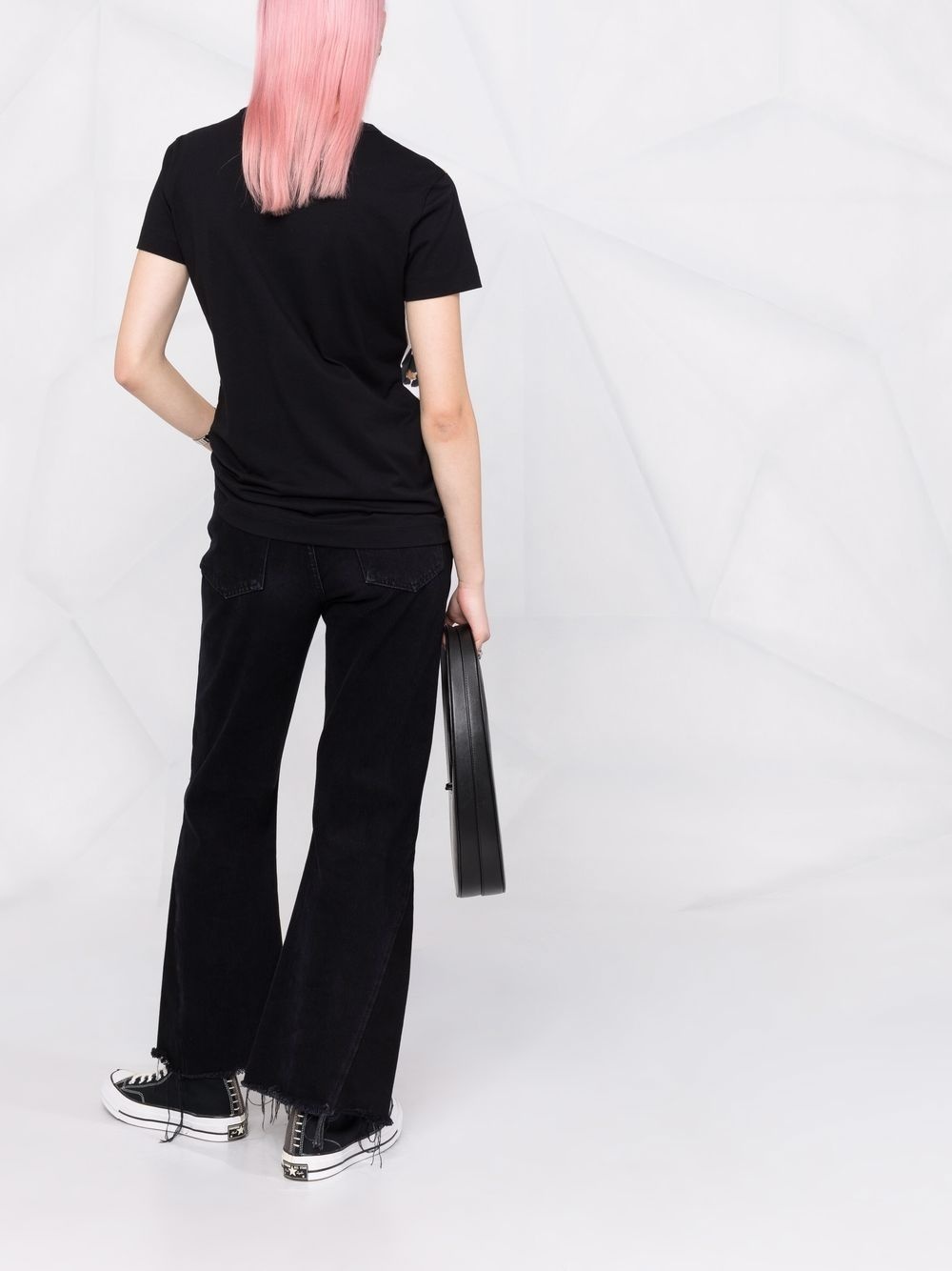 abstract-print logo-print T-shirt - 6