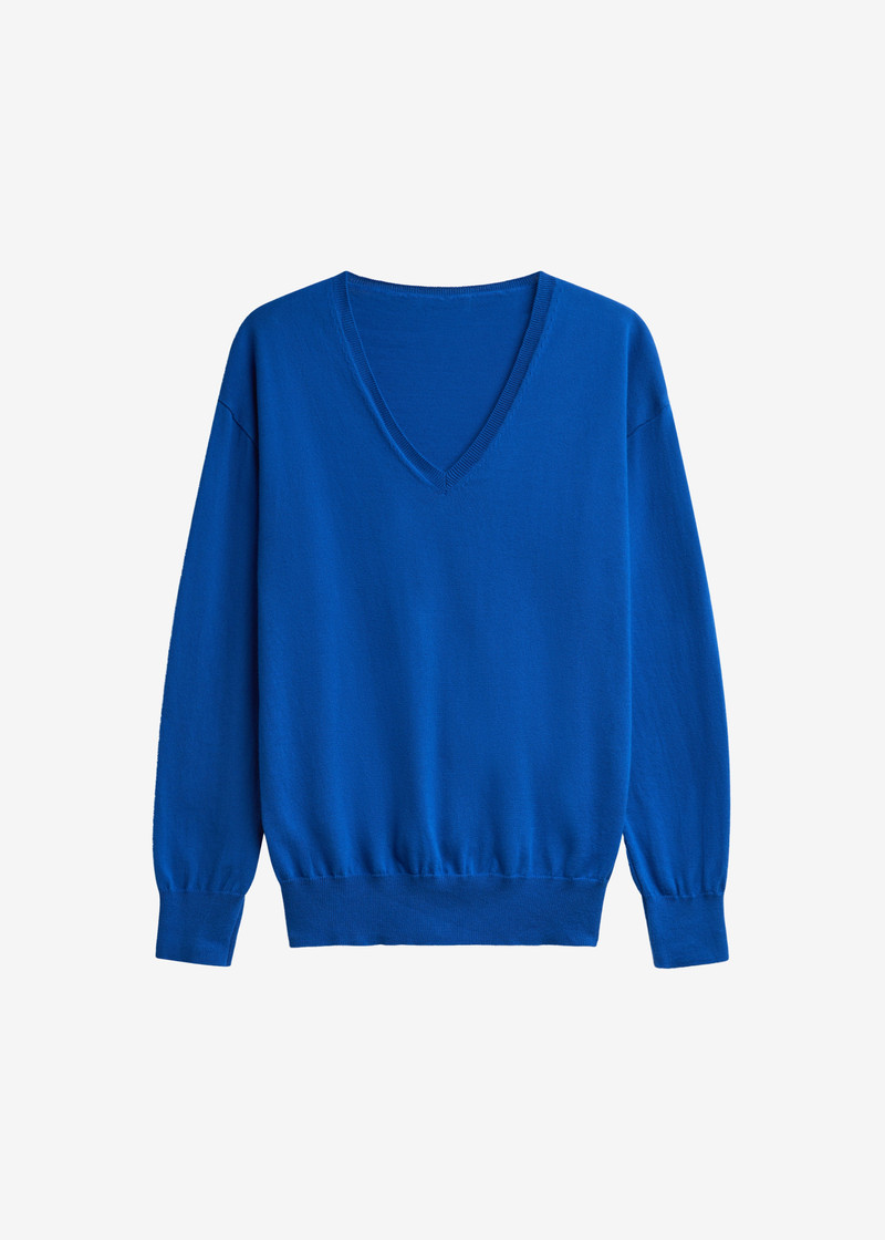Meera V-Neck Sweater - Cobalt 1