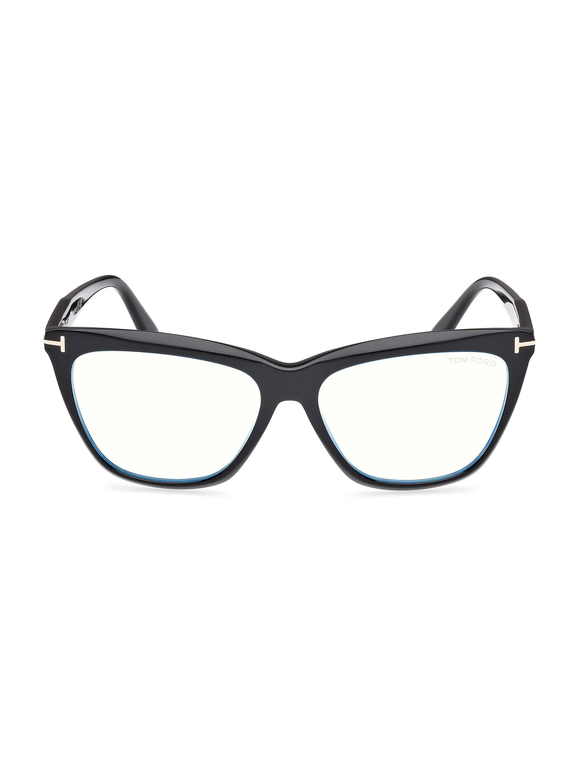 Women's 56MM Blue Block Eyeglasses - Shinyblack - 1