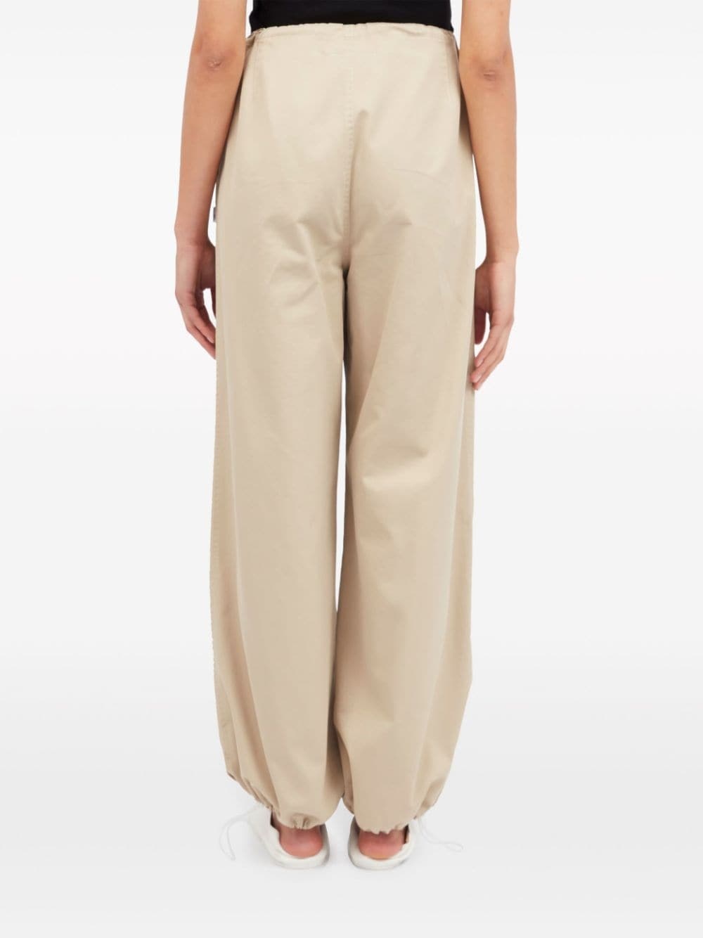 wide-leg cargo cotton trousers - 6