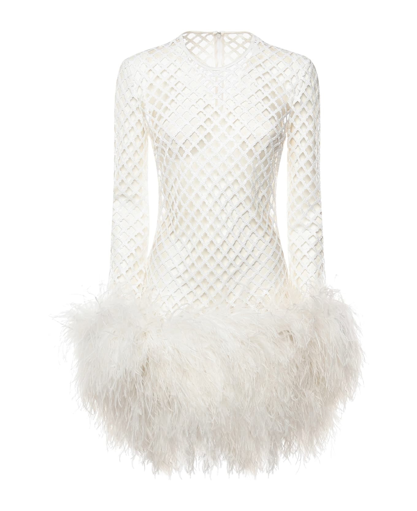 Short Mesh Dress With Sequins - 1