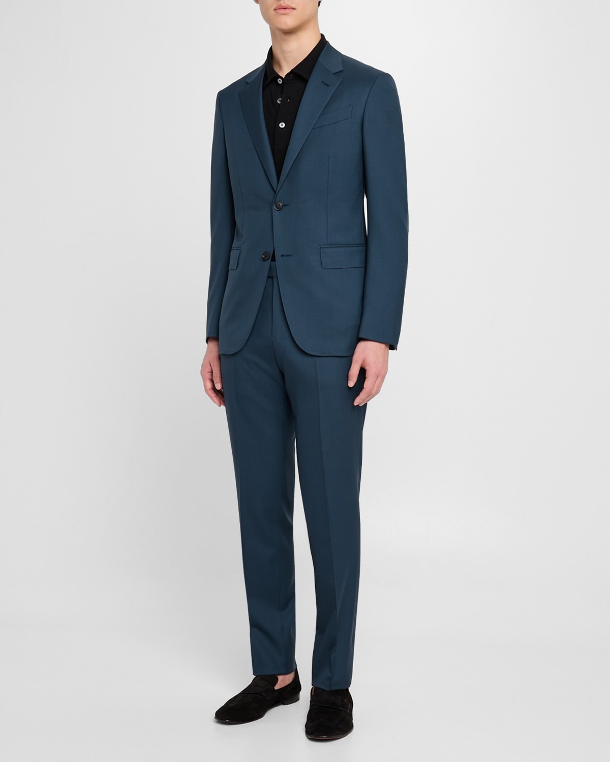 Men's Solid Wool Suit - 4