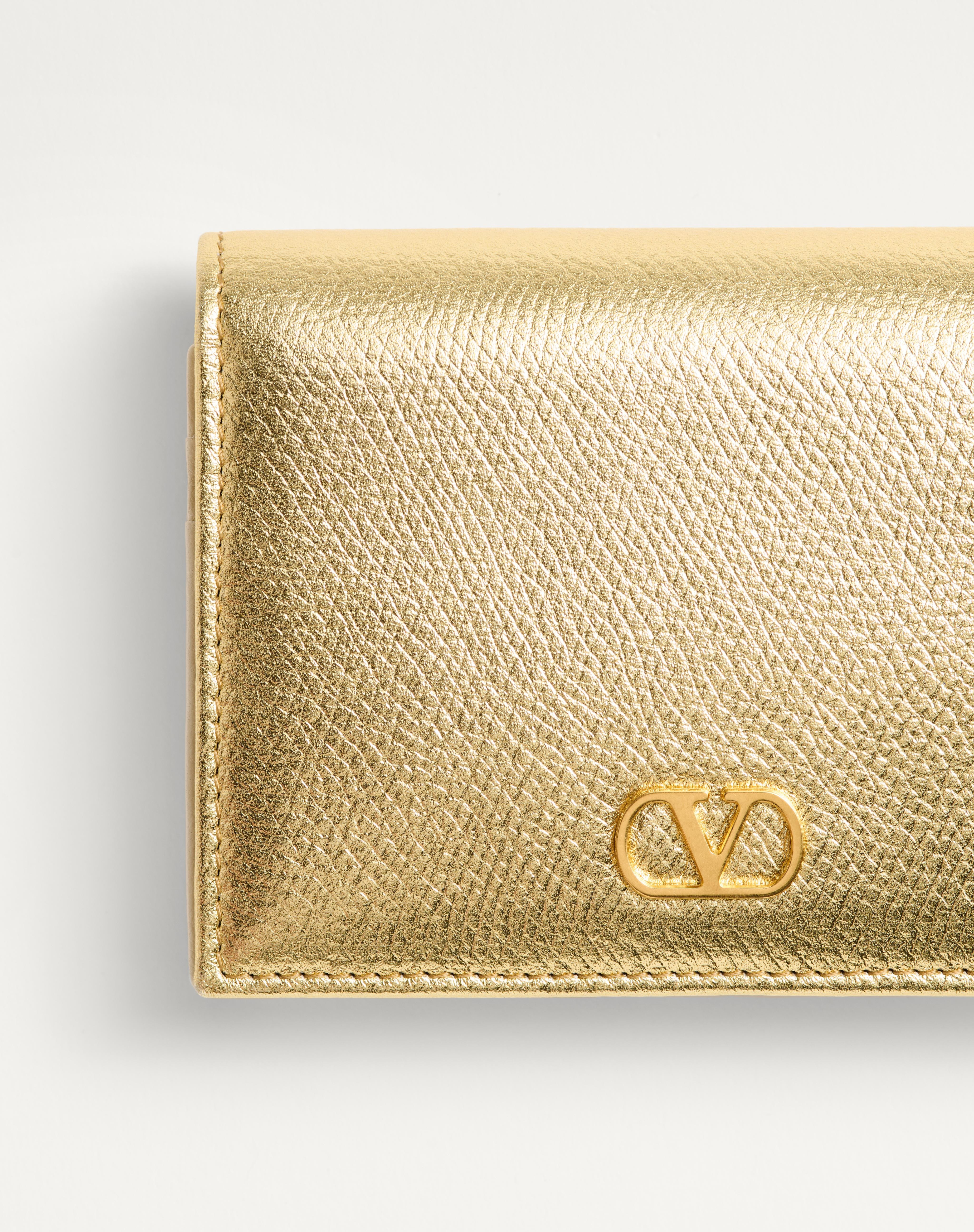 VLOGO SIGNATURE LAMINATED GRAINY CALFSKIN WALLET - 2
