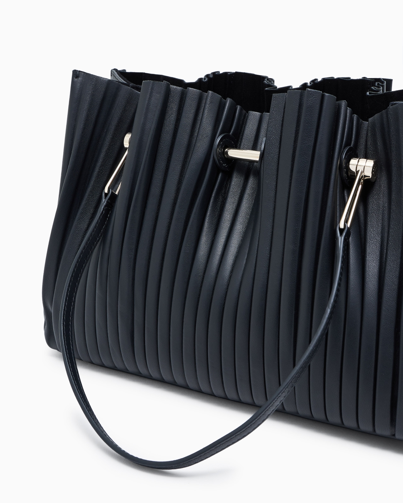 SMALL SHOPPER BAG IN PLEATED NAPPA LEATHER - 5