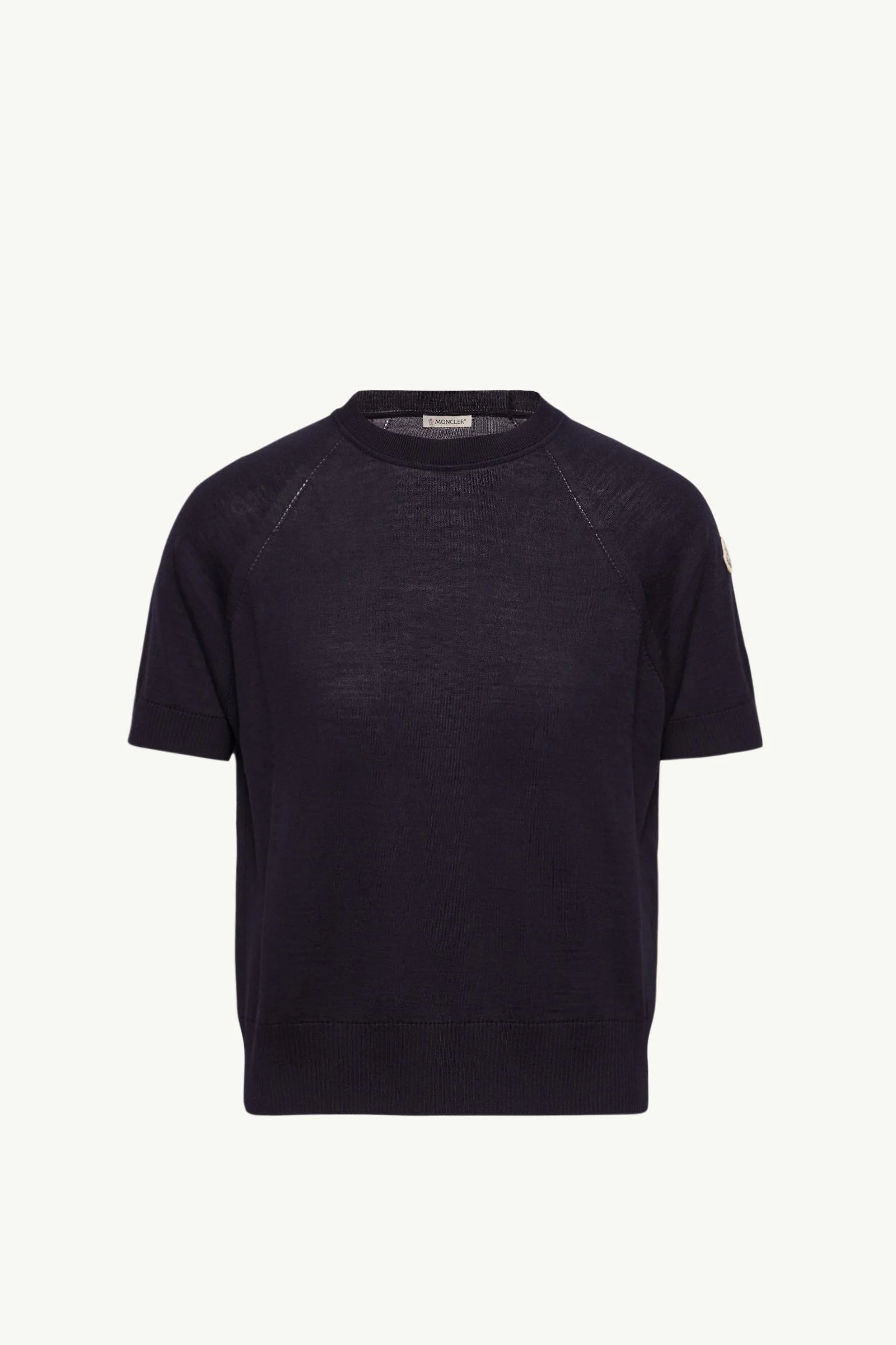 Short Sleeve Wool Sweater - 1