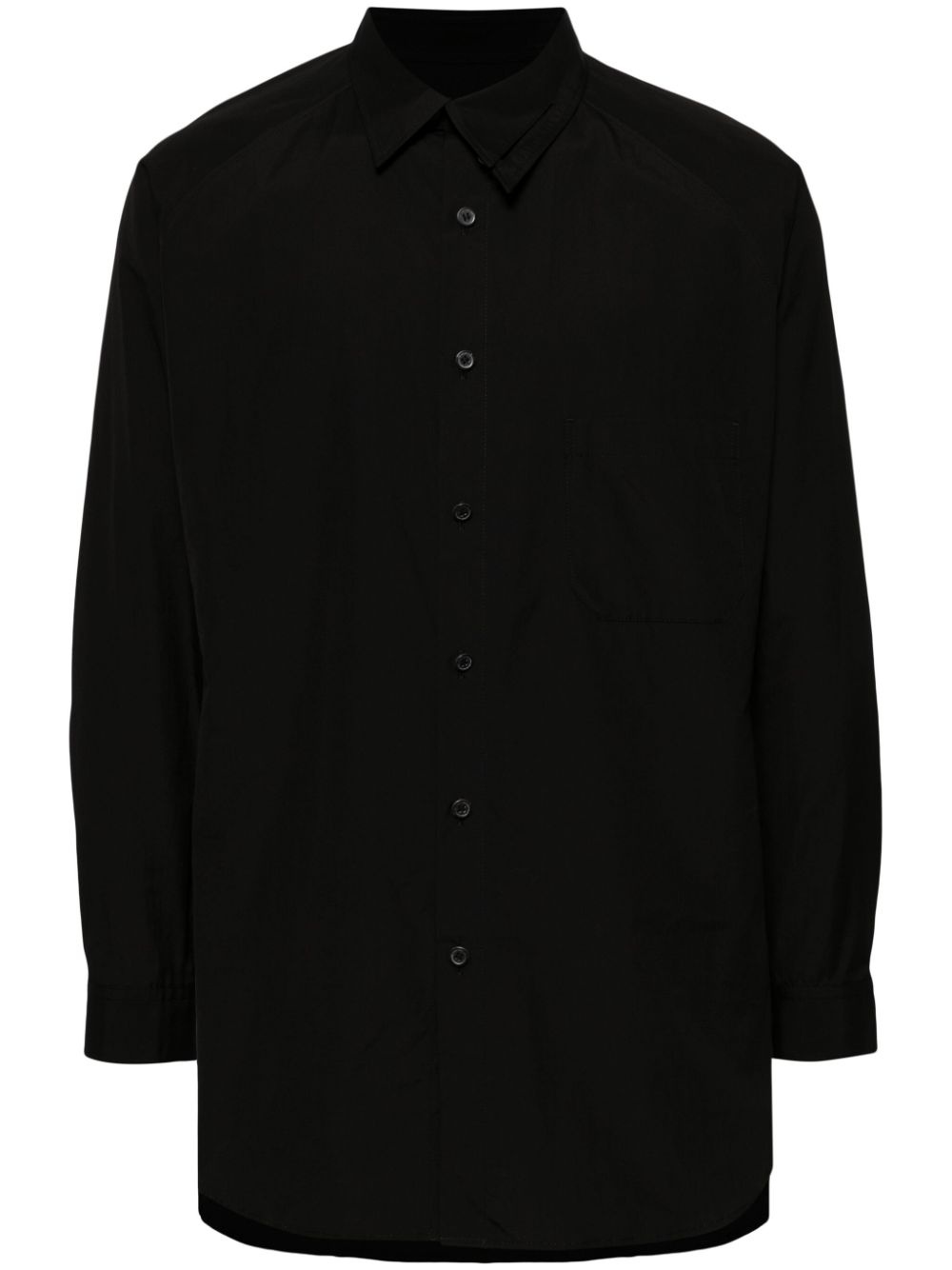 asymmetric-collar cotton shirt - 1