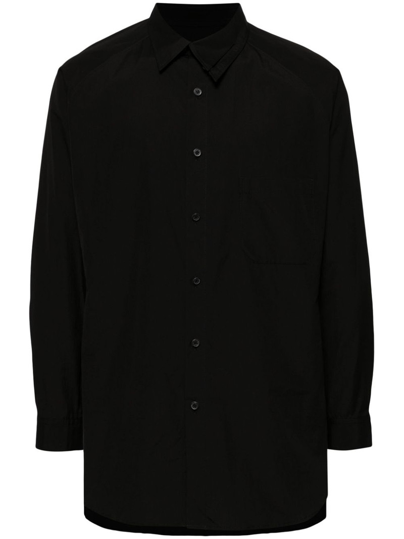 asymmetric-collar cotton shirt 1