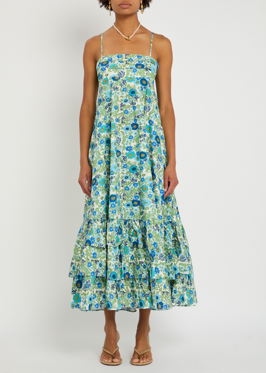 Alemais Pam Floral-print Cotton-poplin Midi Dress - 2