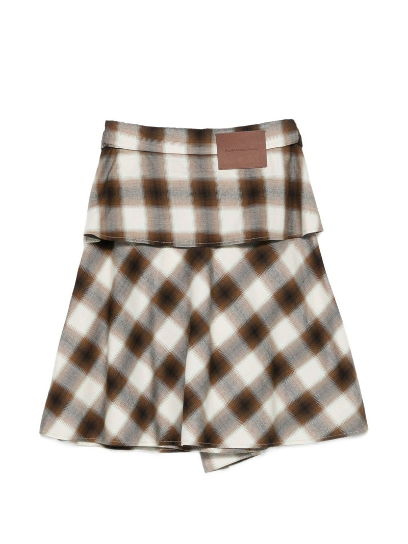 FENG CHEN WANG plaid-pattern tie-fastening mini skirt outlook