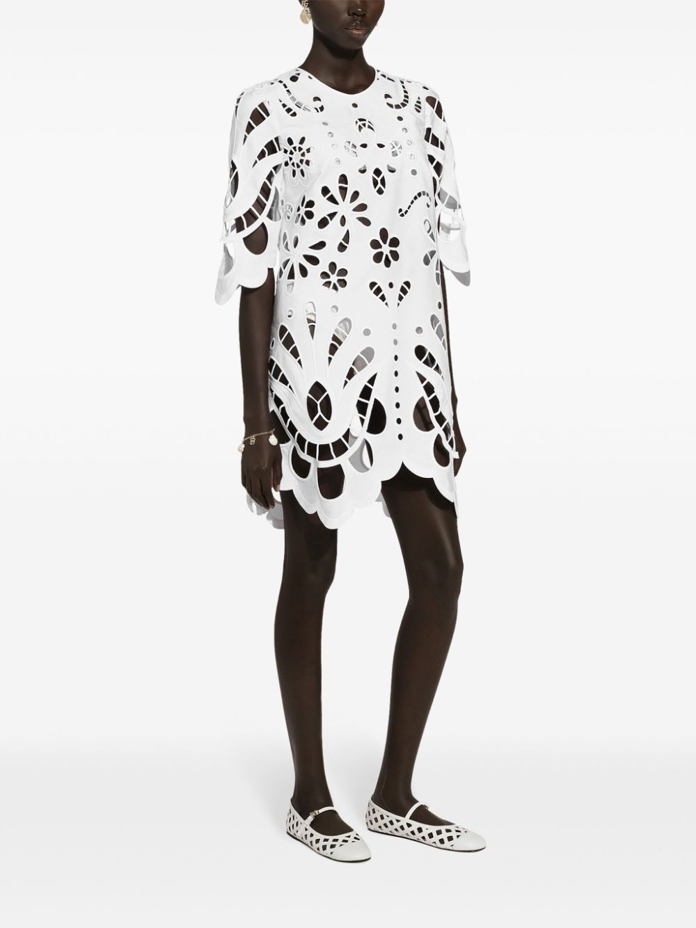 cut-out shift minidress - 3