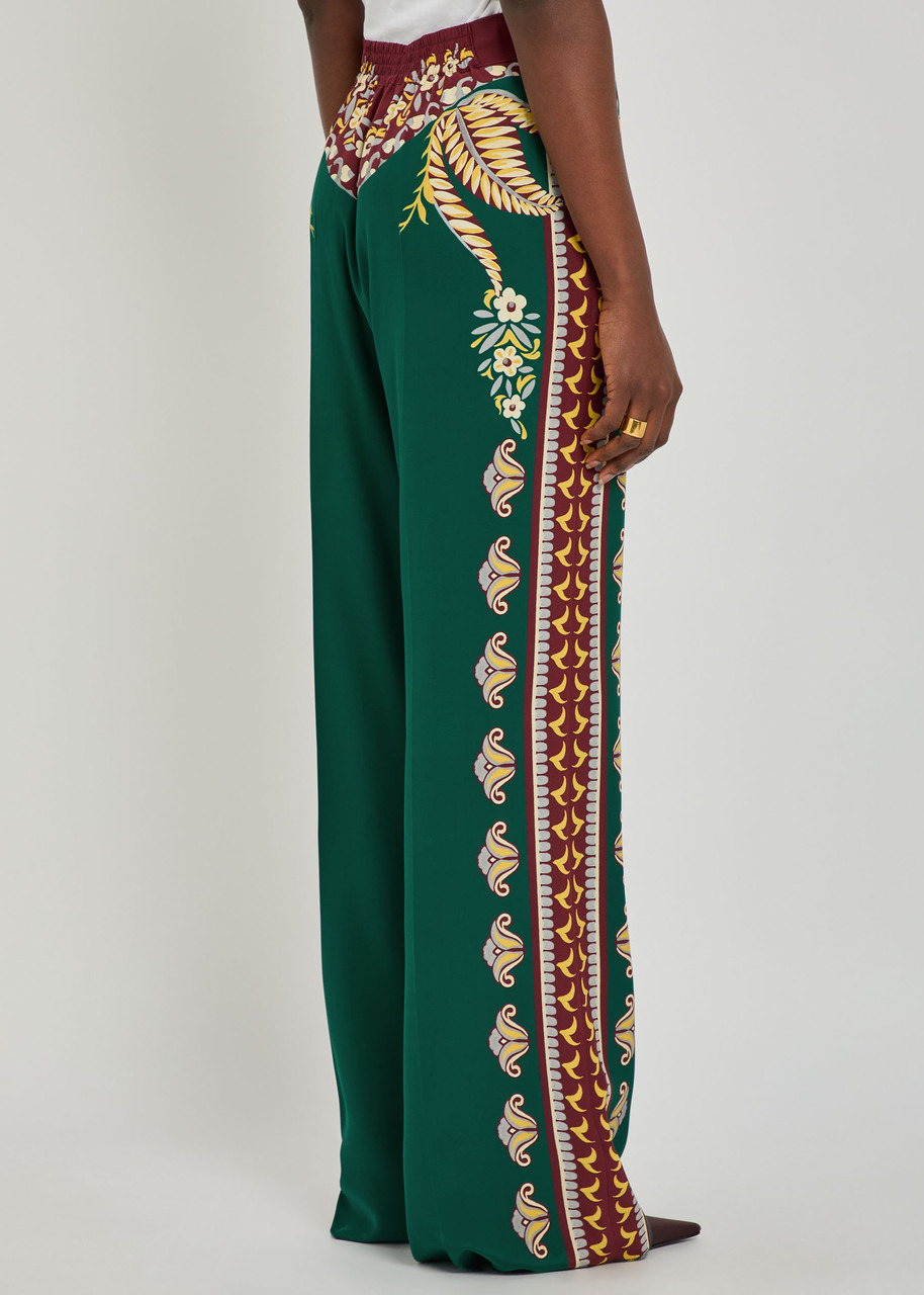 Etro Printed Straight-leg Silk Trousers - 3