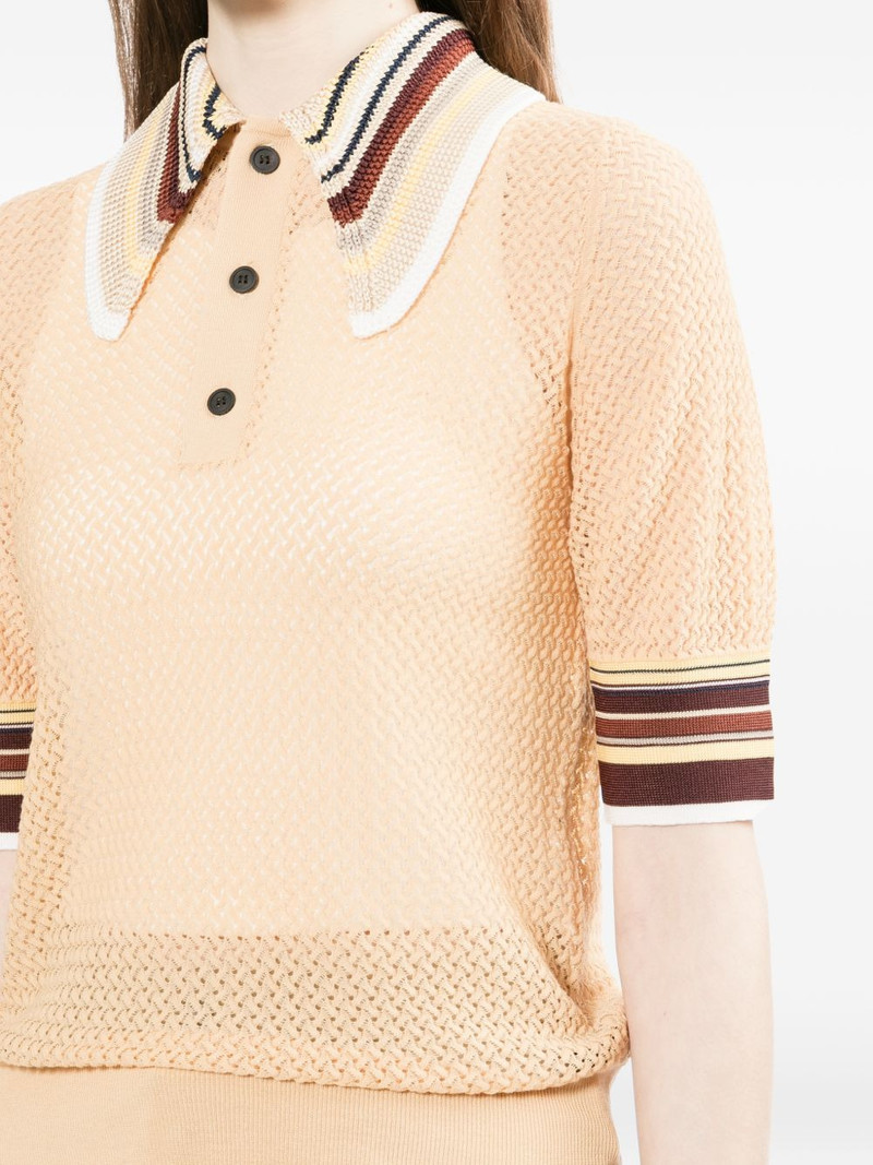 lace-knitted polo top 5