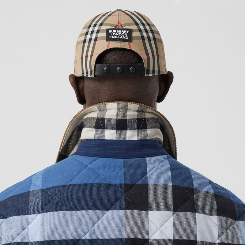 Logo Appliqué Vintage Check Cap 4