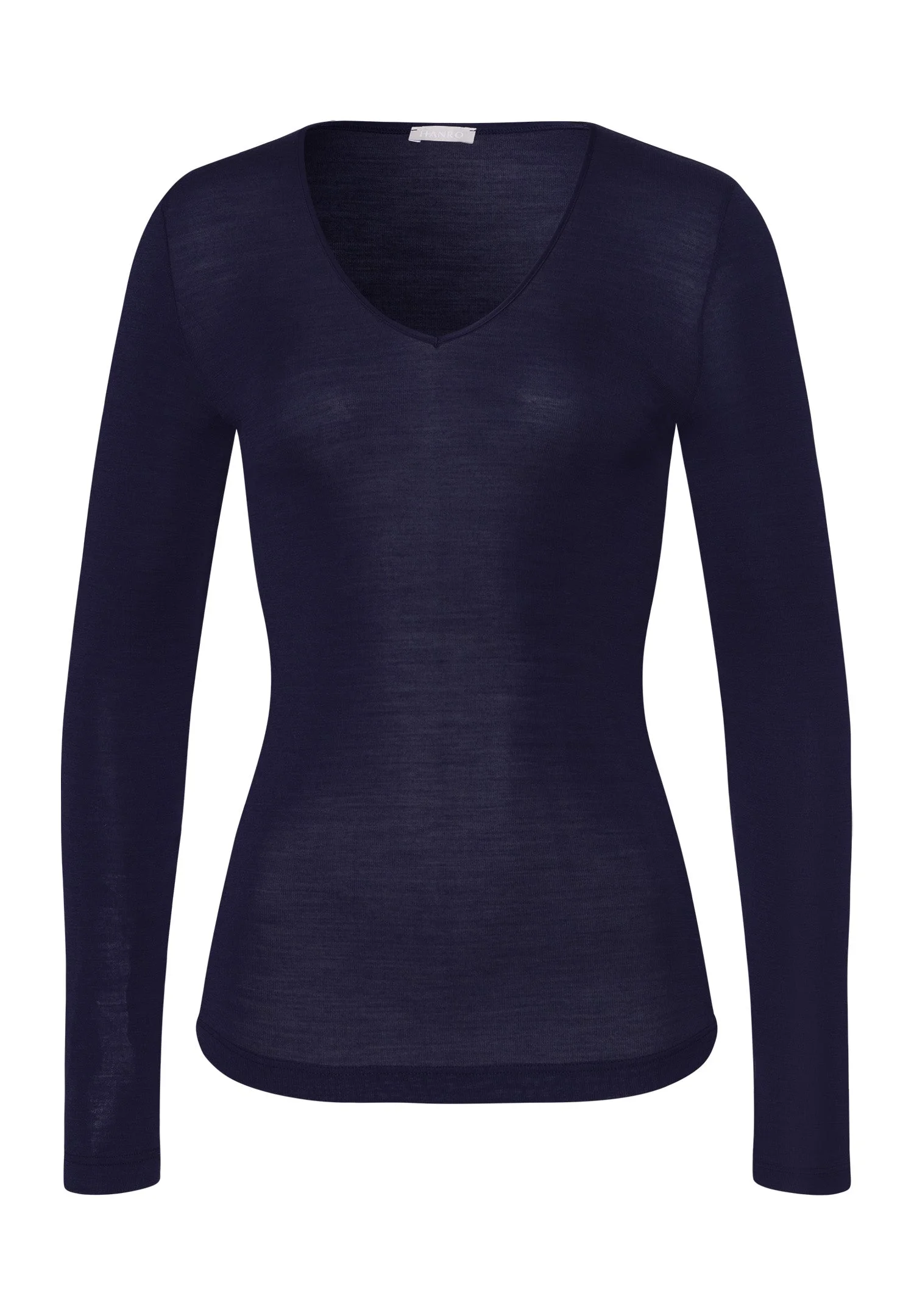 Woolen Silk W Wool And Silk V-Neck Fitted Top - 1