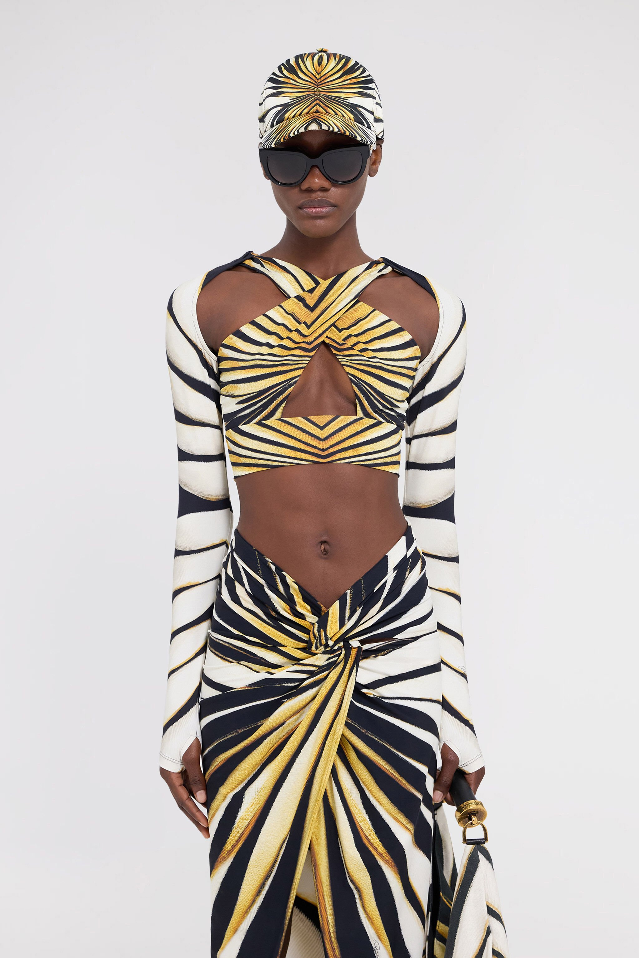 Ray Of Gold Print Cut-Out Top - 3
