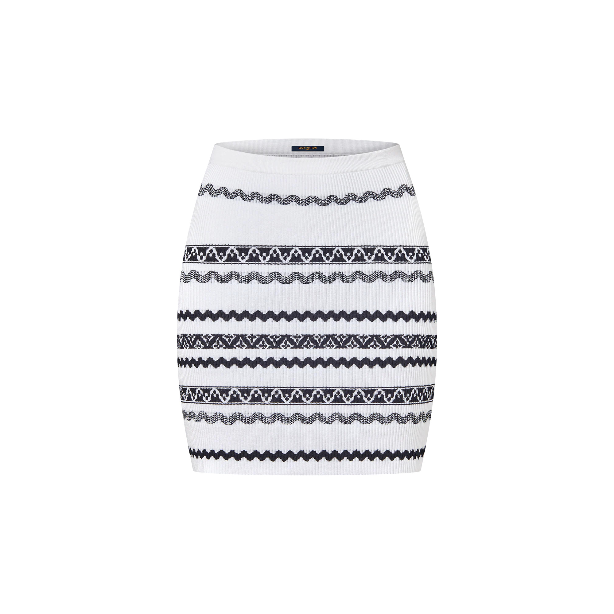 Scallop Stripe Knit Skirt - 1