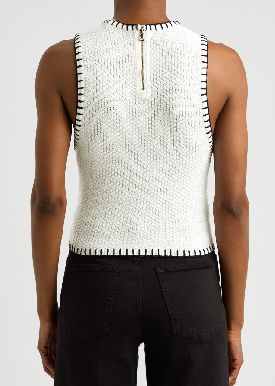 Alice + Olivia Amity Waffle-knit Wool-blend Tank - 3