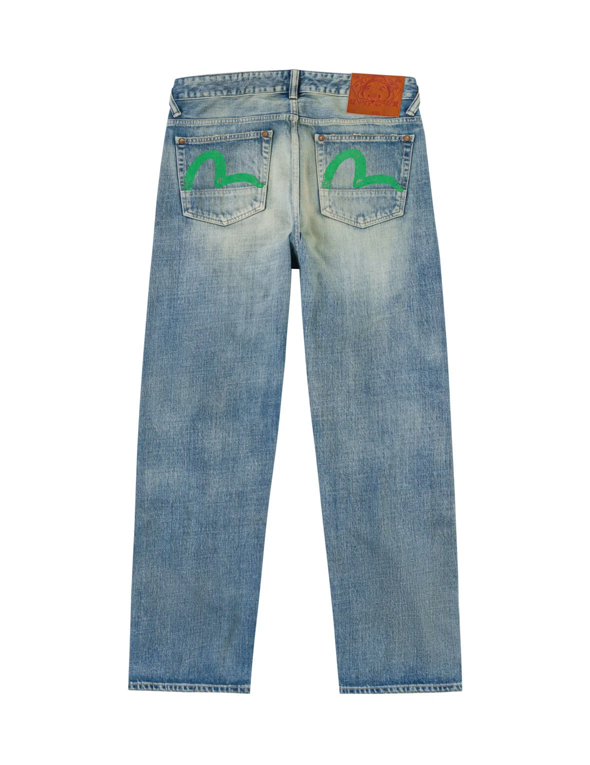 Light-washed Seagull Print Regular Fit Jeans #2020 - 1