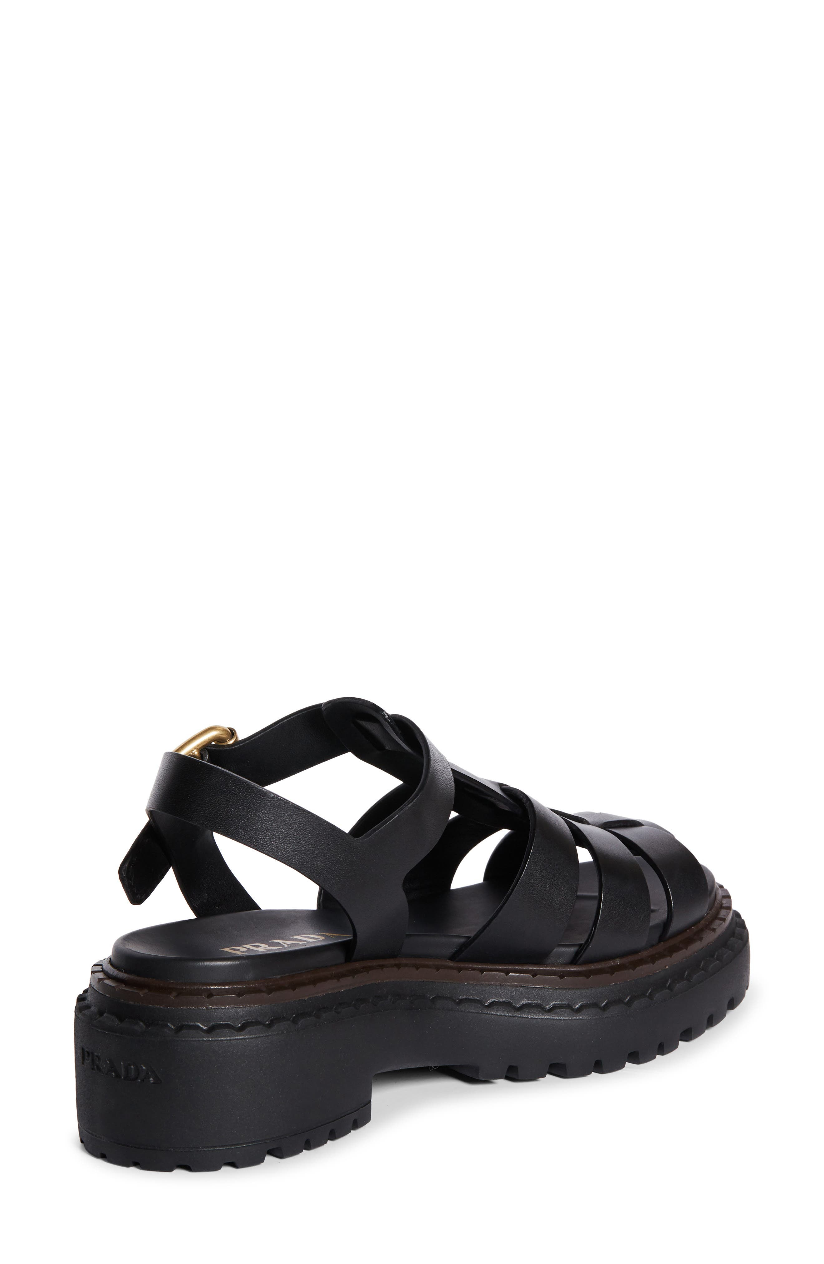 Prada Platform Cage Sandal in Nero at Nordstrom - 2