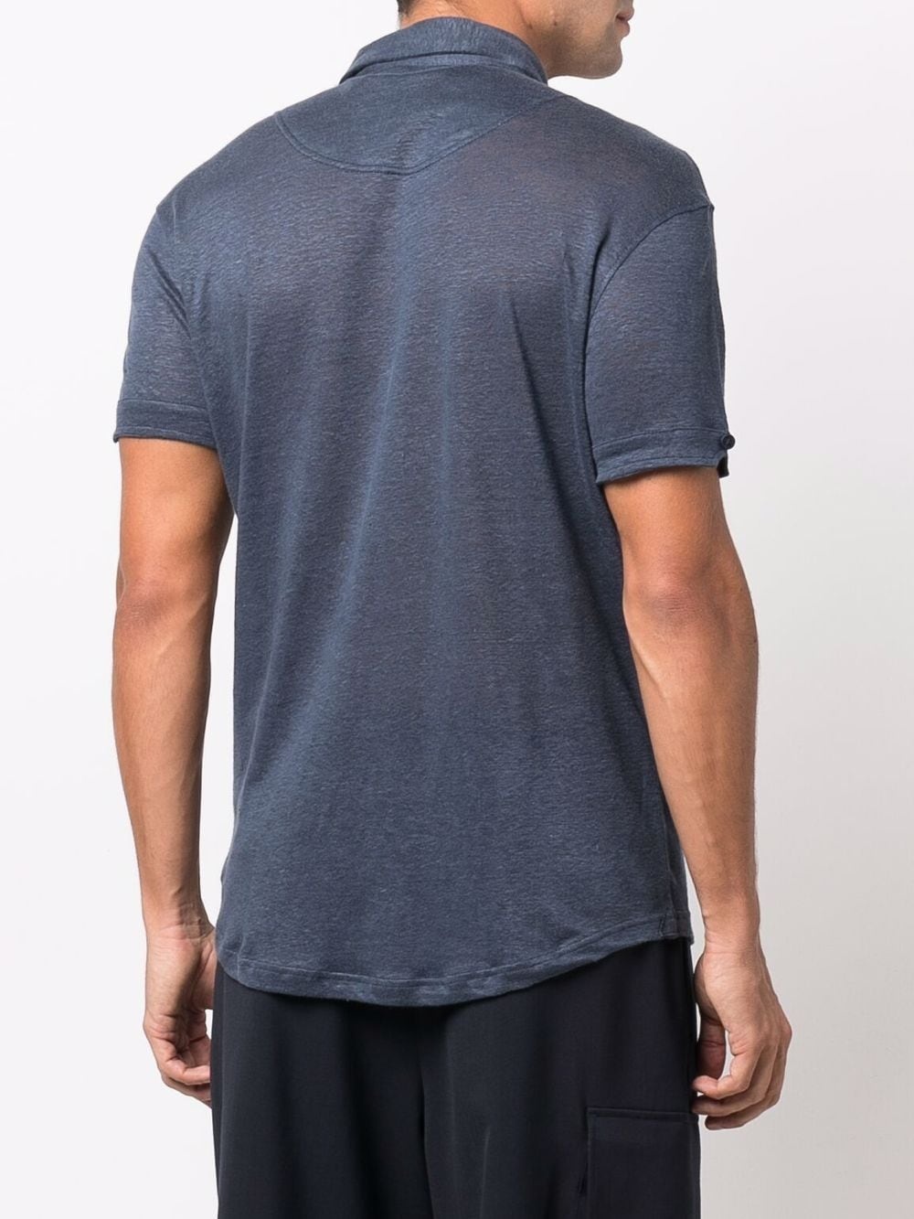 short-sleeved linen polo shirt - 4