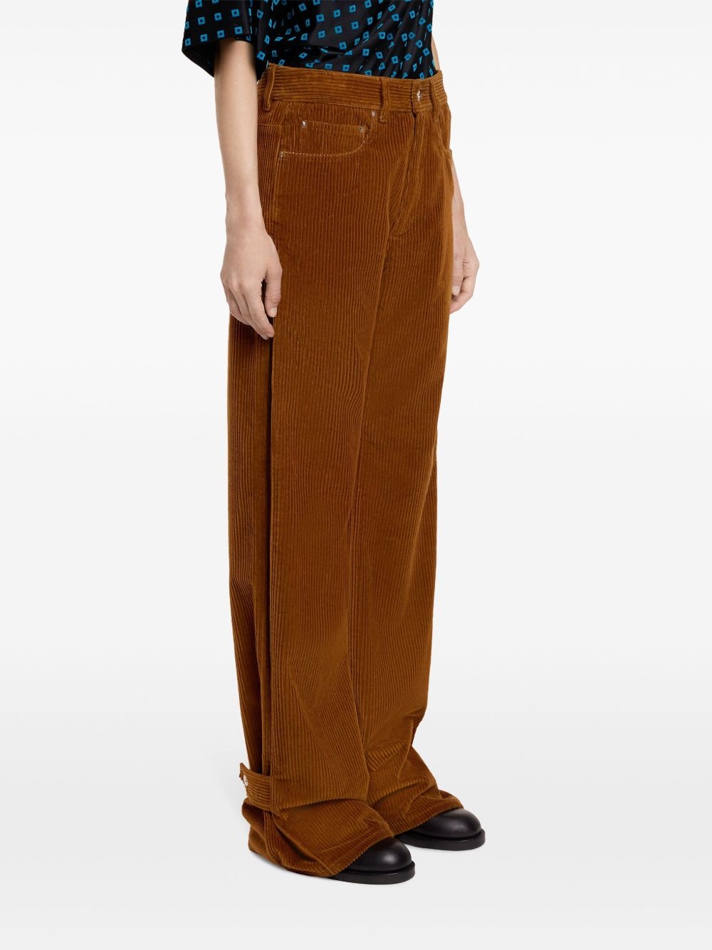 wide-leg corduroy trousers - 4