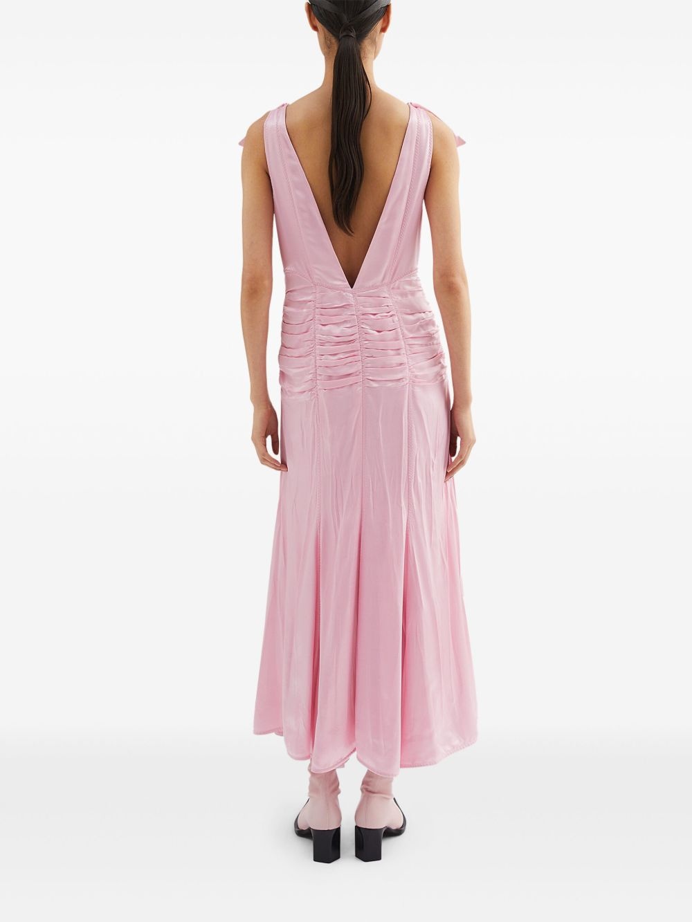 pleat-detail midi dress - 3