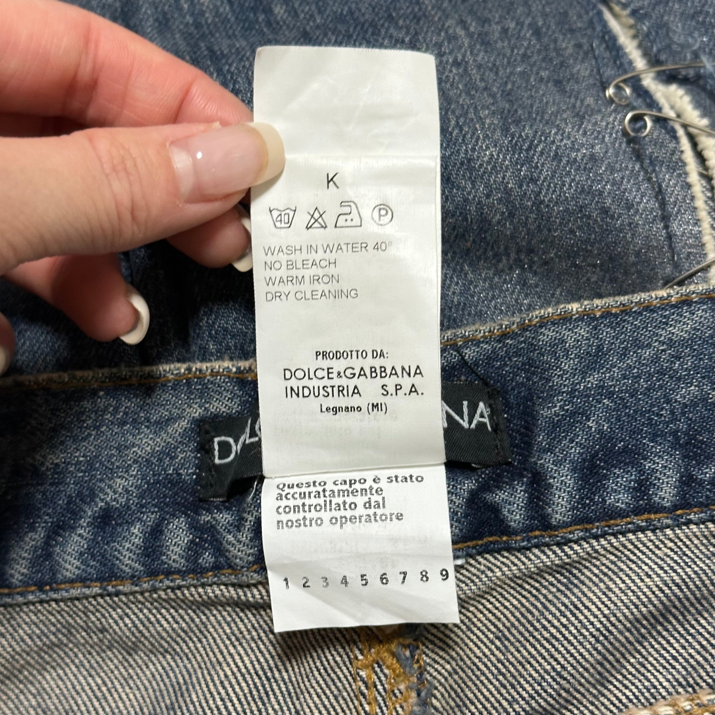 DOLCE&GABBANA Spring Summer 2001 Safety Pin Denim Pants - 9