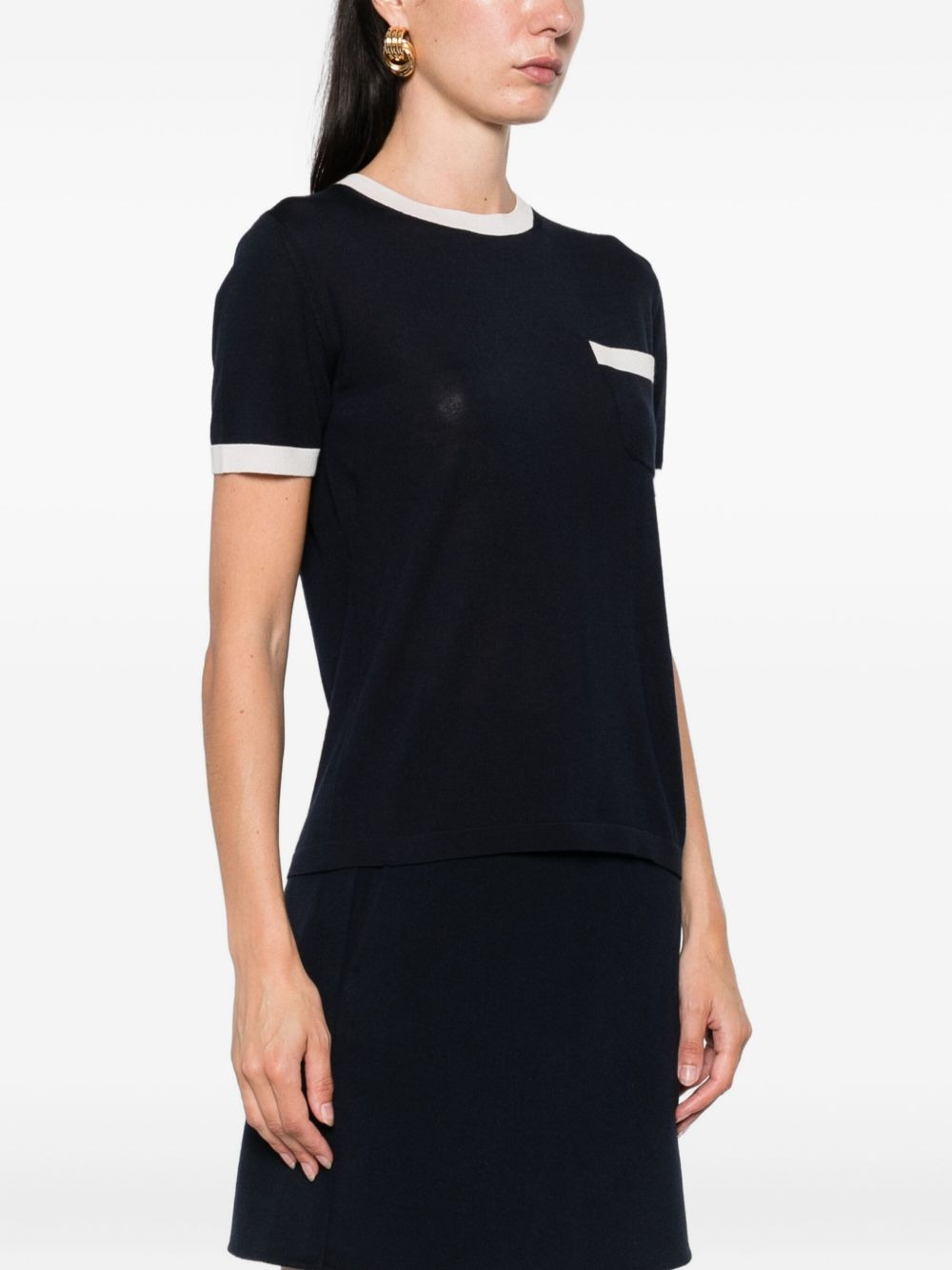 contrast-trim wool top - 3