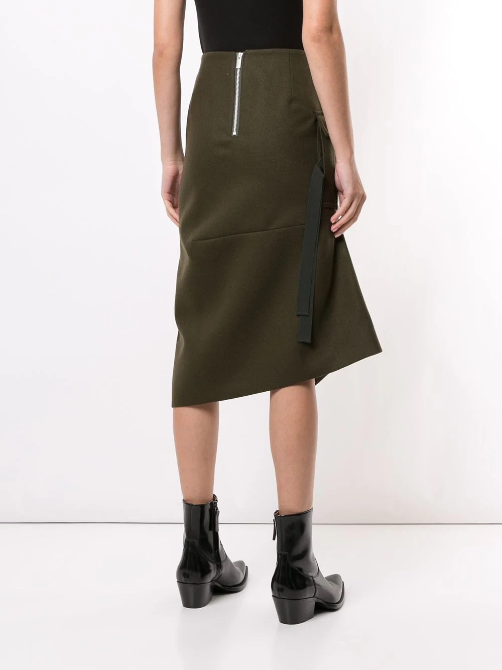 slit-detail midi skirt - 4