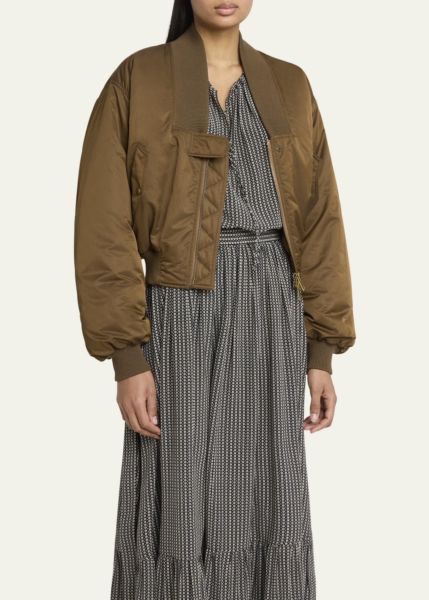 V-Neck Bomber Jacket - 4