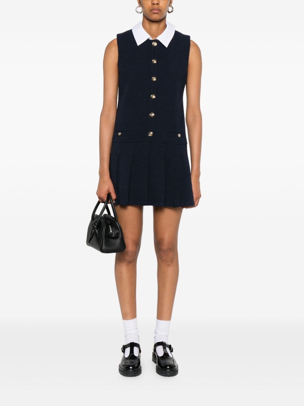 pleated-collar dress - 2