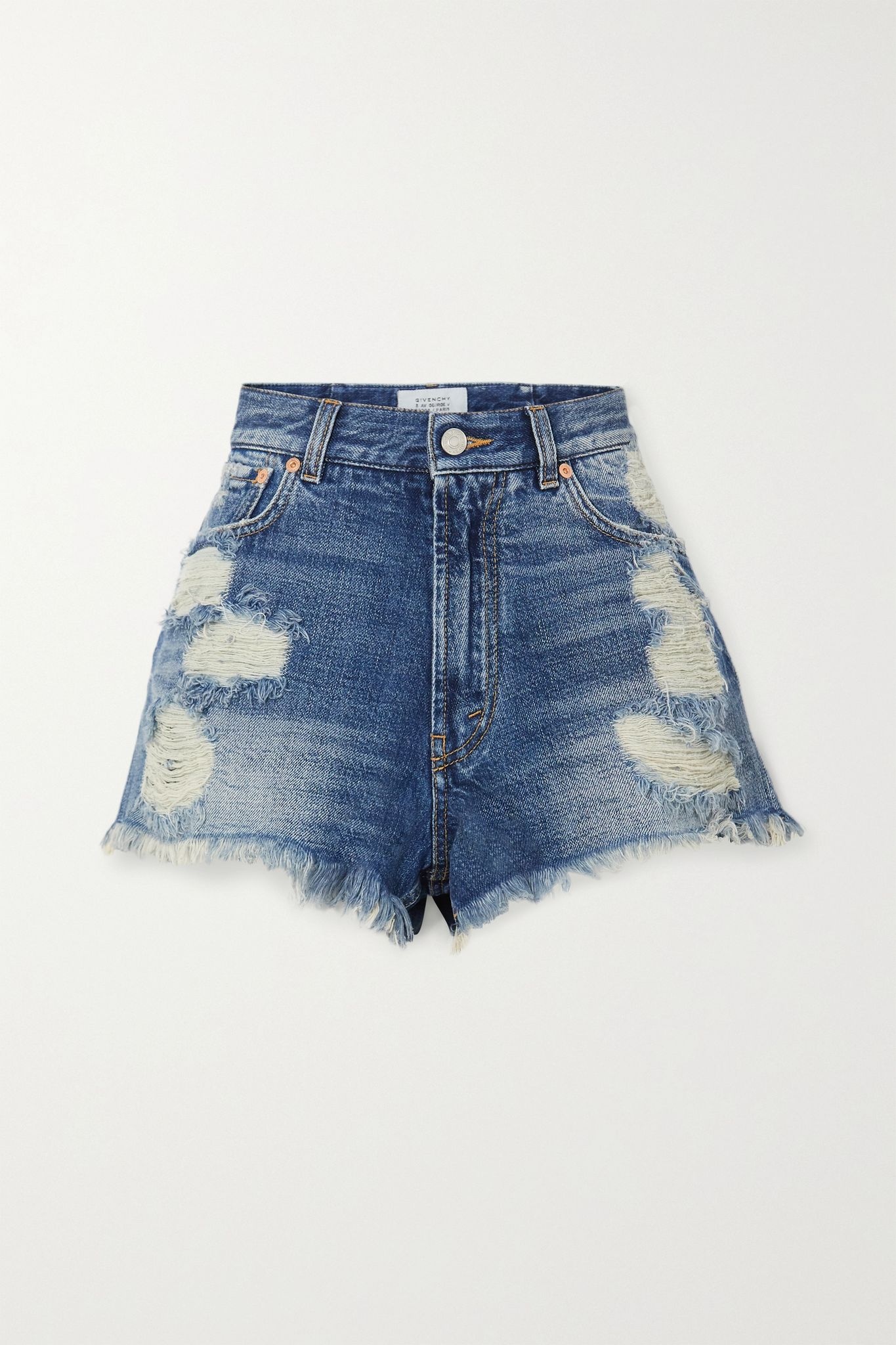 Distressed denim shorts - 1