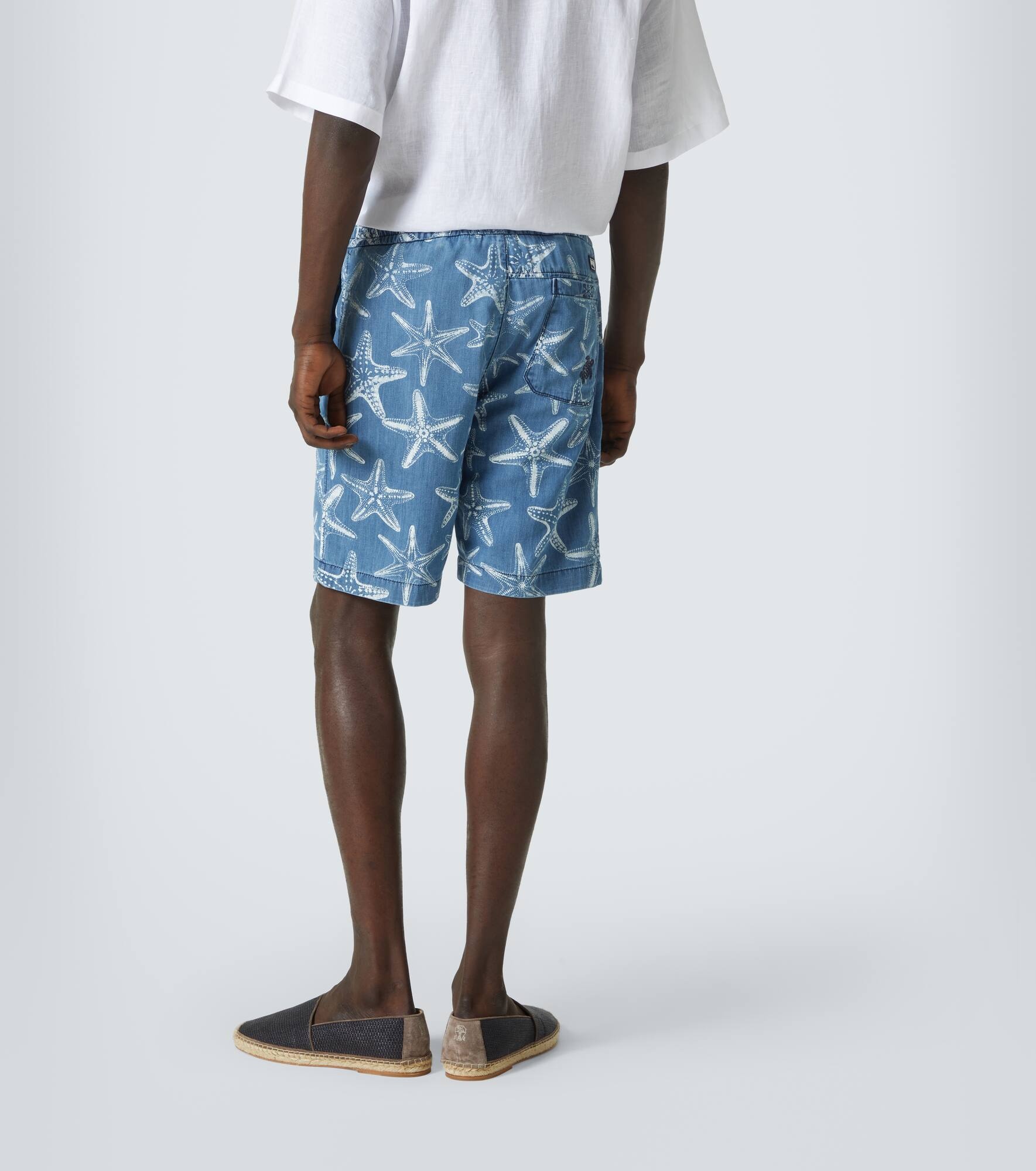 Printed denim Bermuda shorts - 4