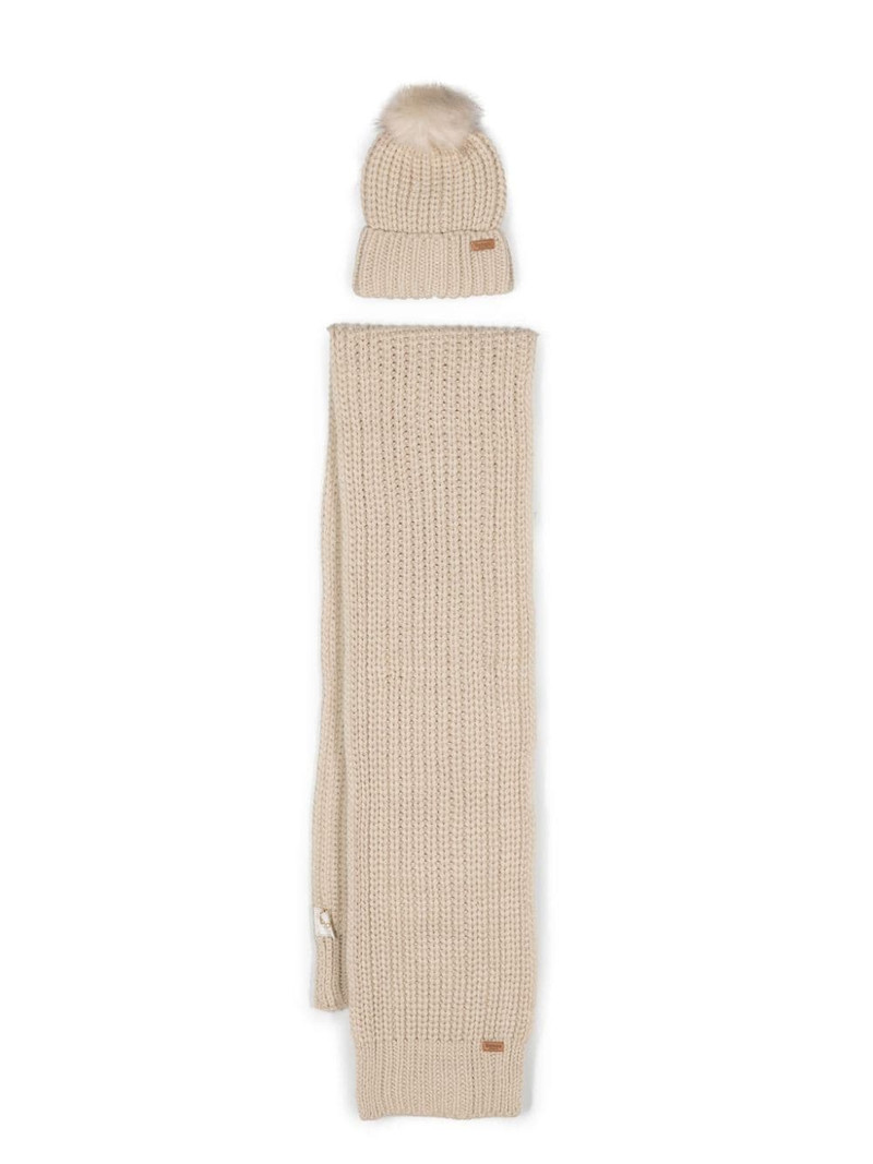 ribbed-knit scarf & beanie set 1