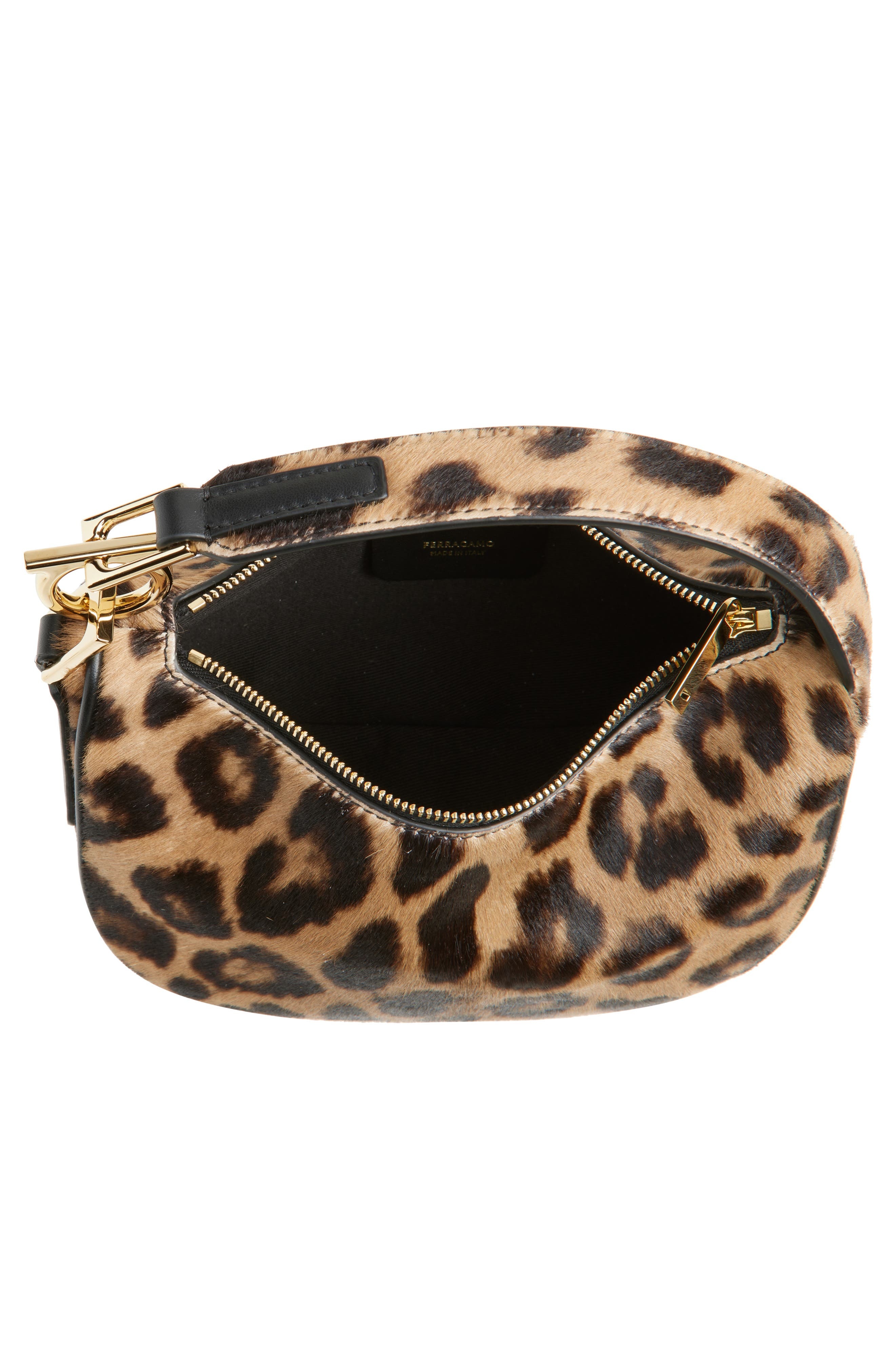 FERRAGAMO Mini Smile Leather Top Handle Bag in Naturale/Nero at Nordstrom - 4