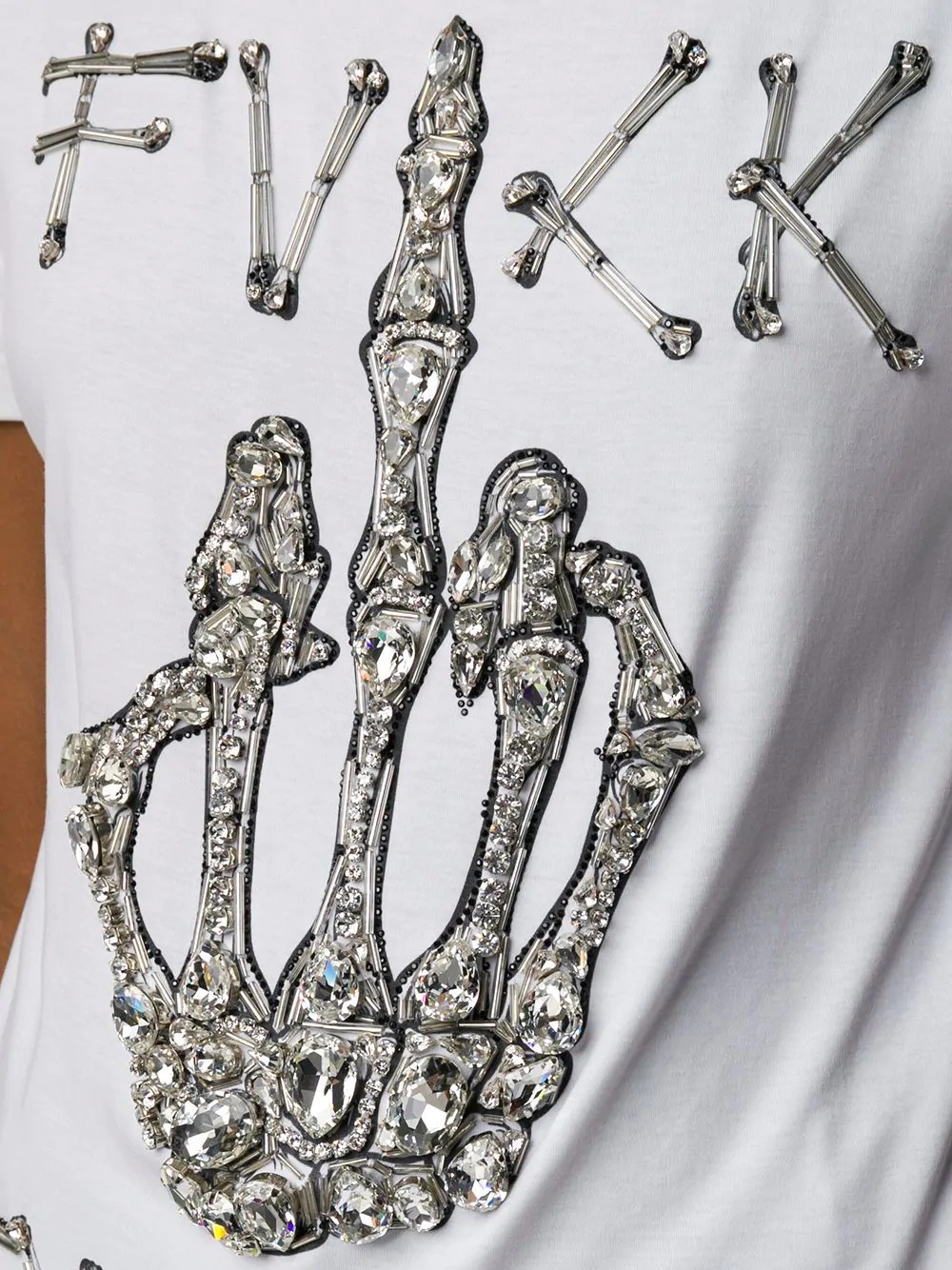 crystal-embellished skeleton T-shirt - 5