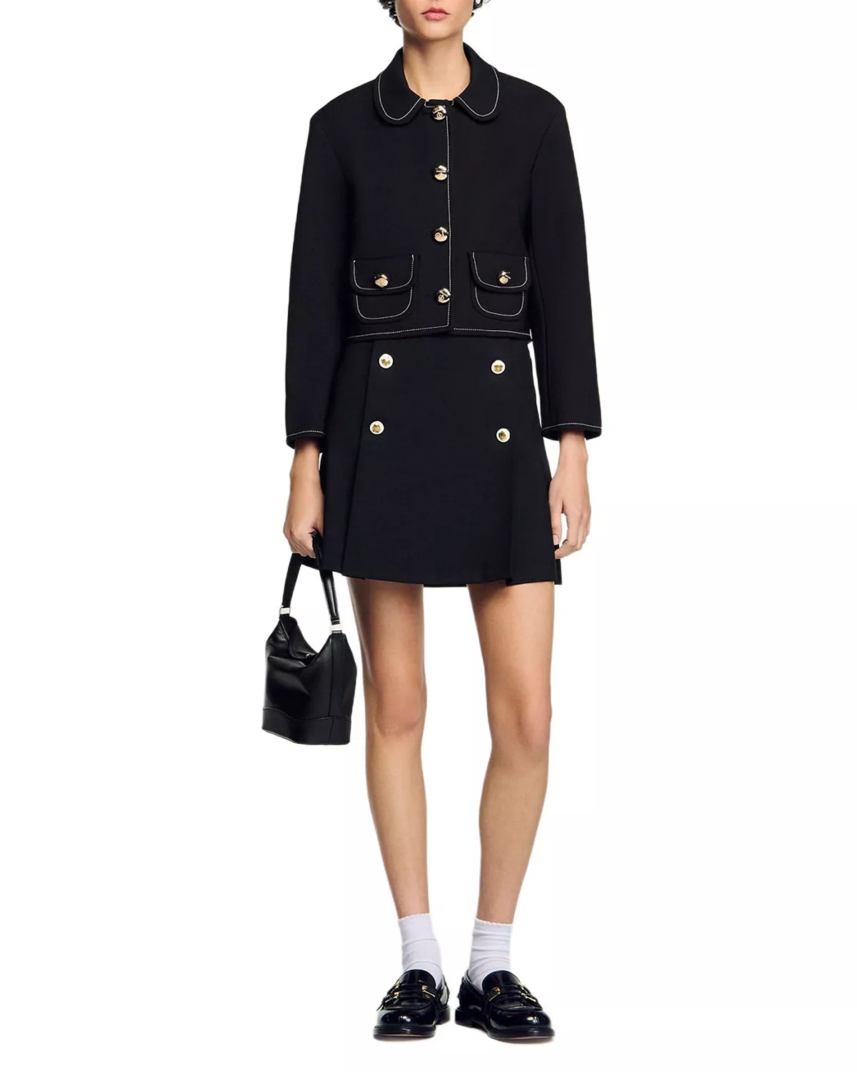 Peter Pan Collar Cropped Jacket - 2