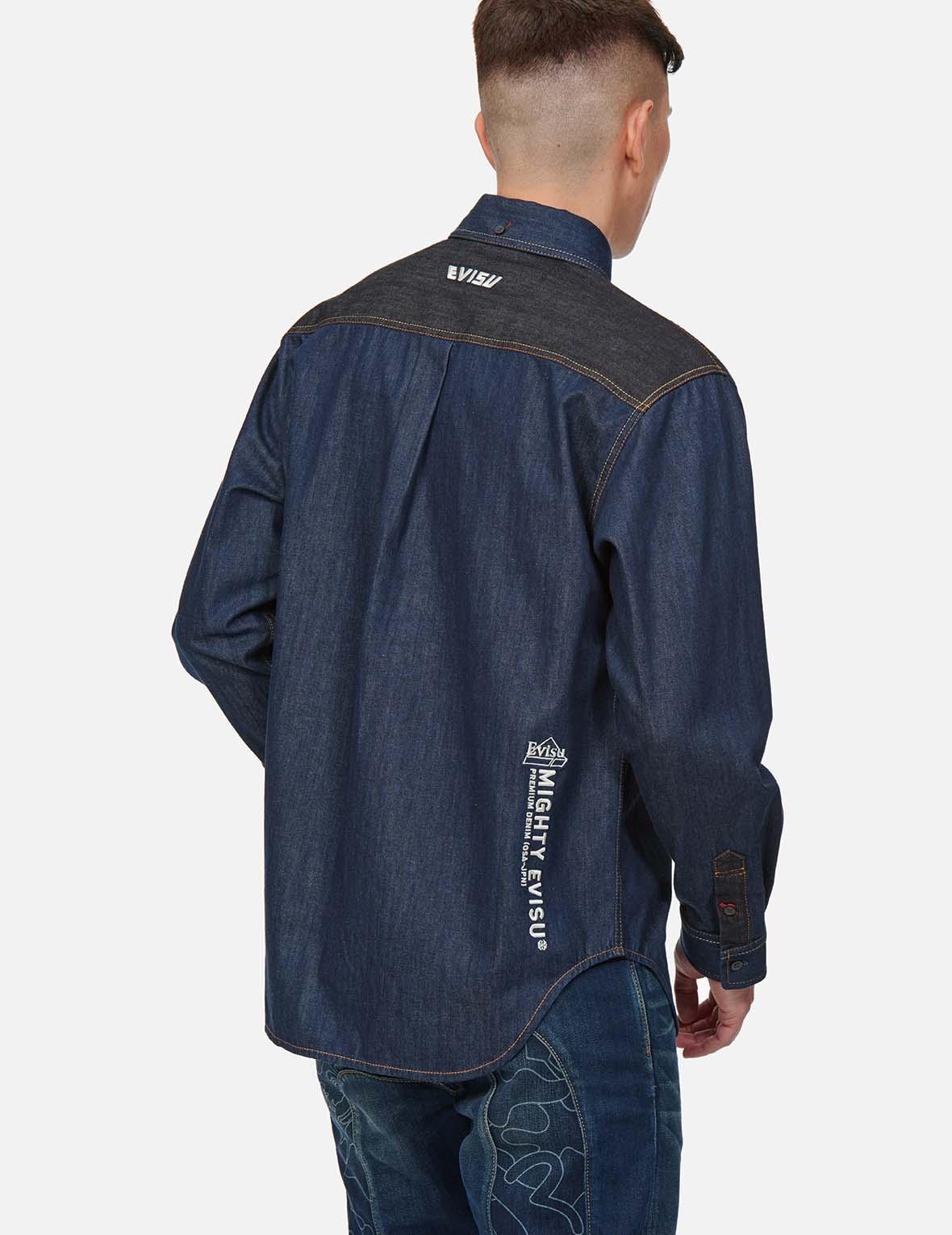 DISCHARGED SEAGULL DENIM SHIRT - 4