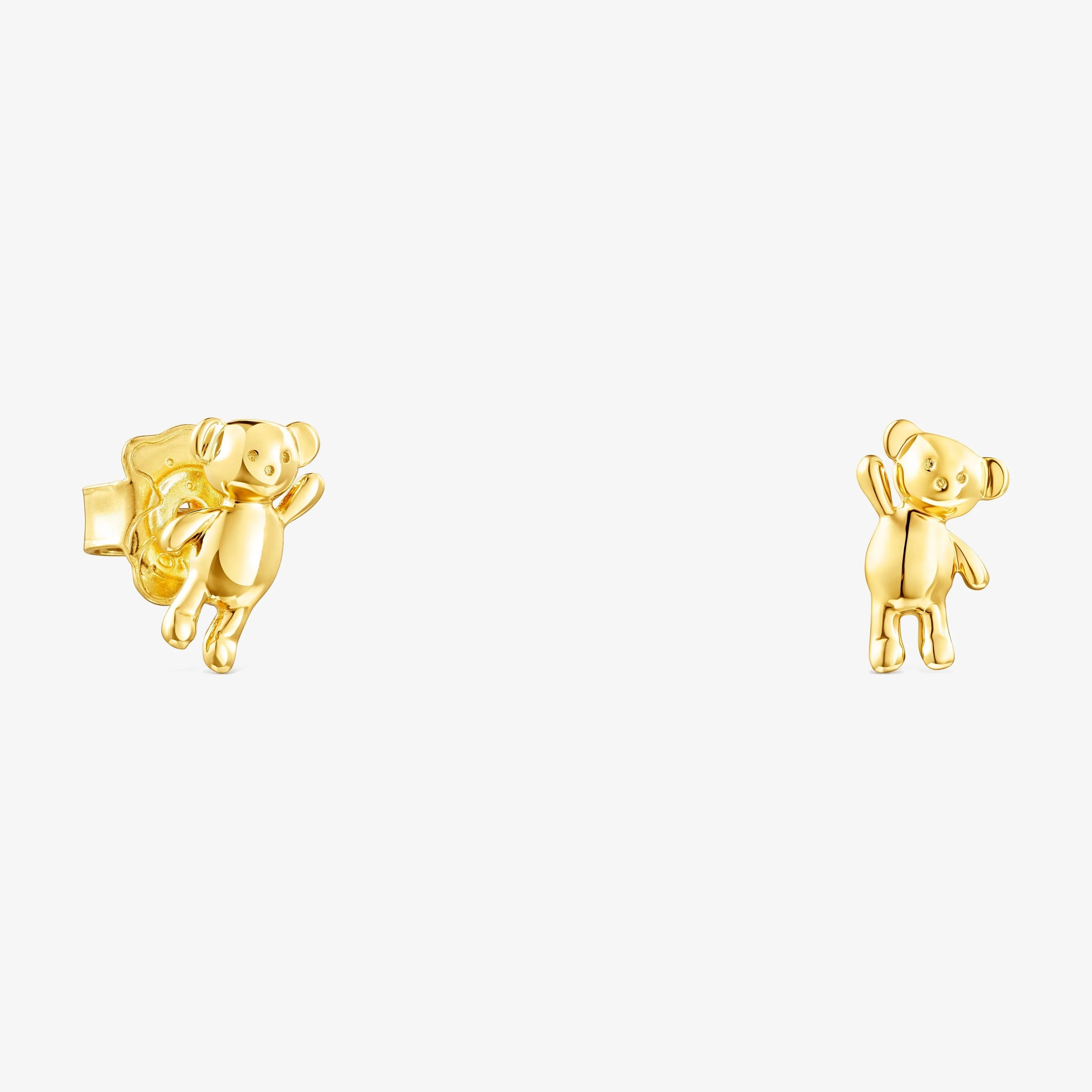 18K gold vermeil Teddy Bear Earrings - 1