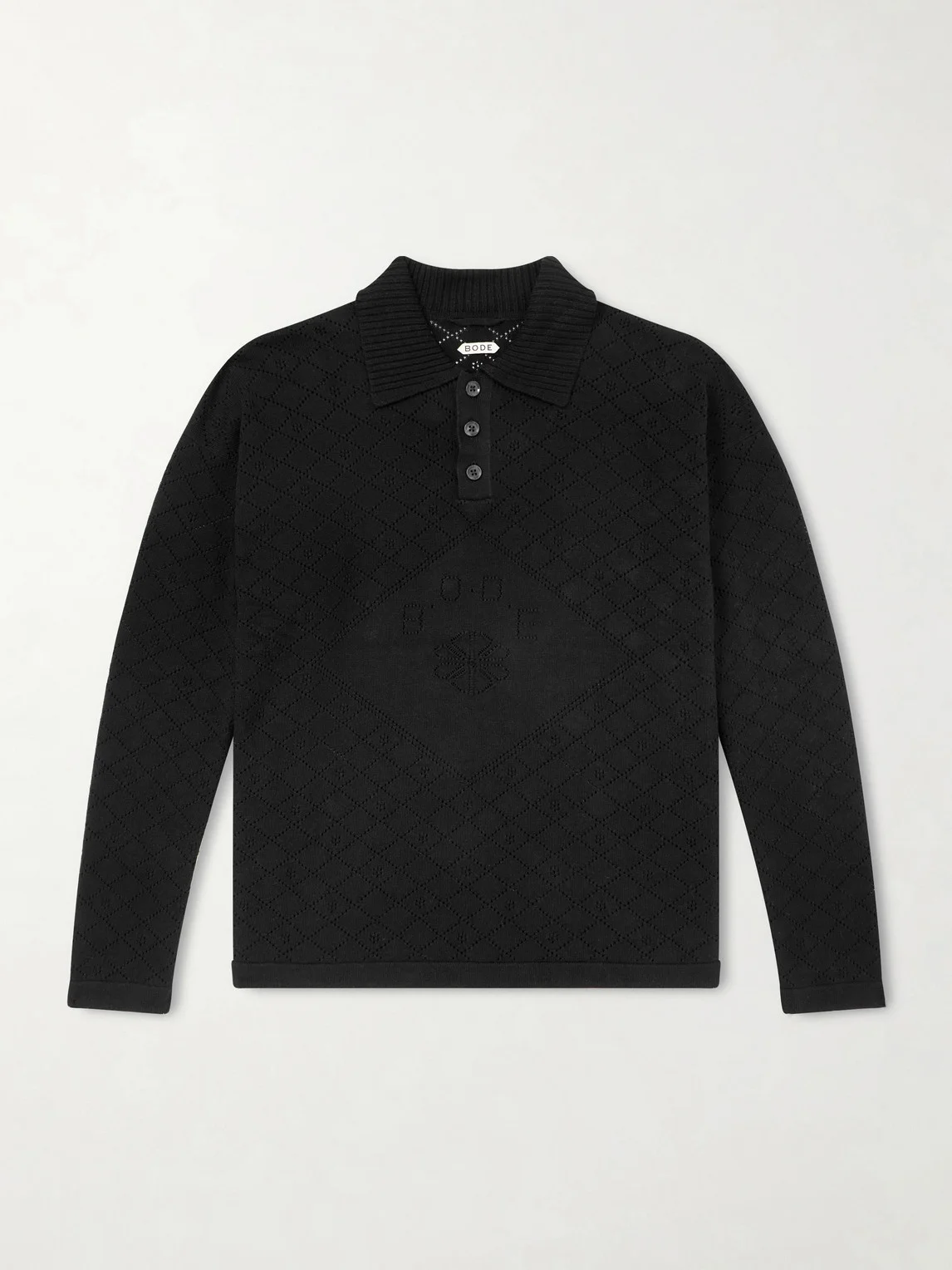 Anisette Pointelle-Knit Cotton Polo Shirt - 1