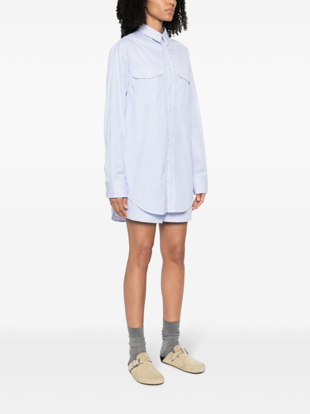 striped cotton shirtdress - 3