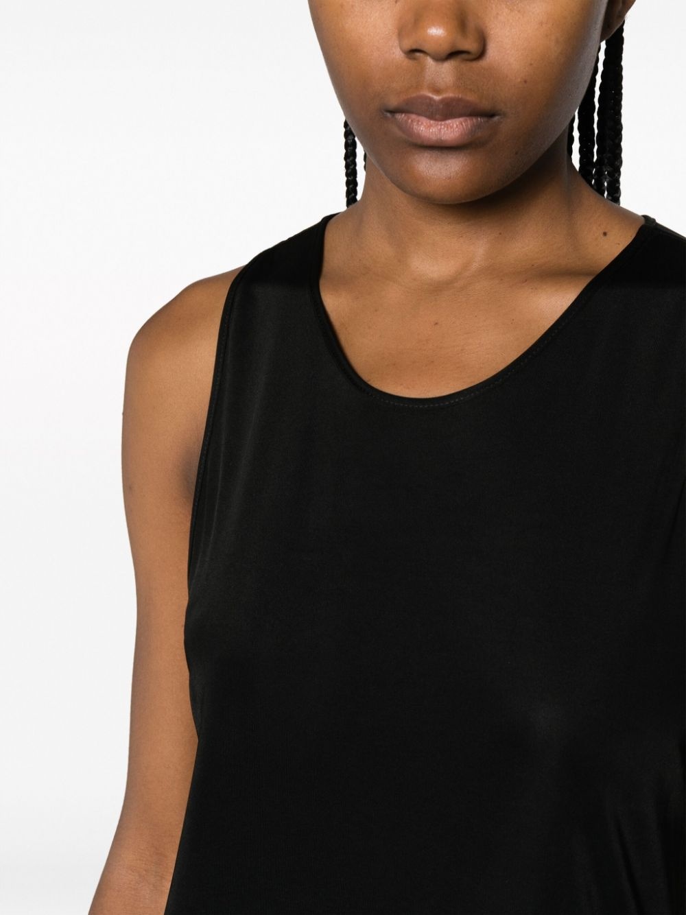 sleeveless high-shine jersey dress - 5