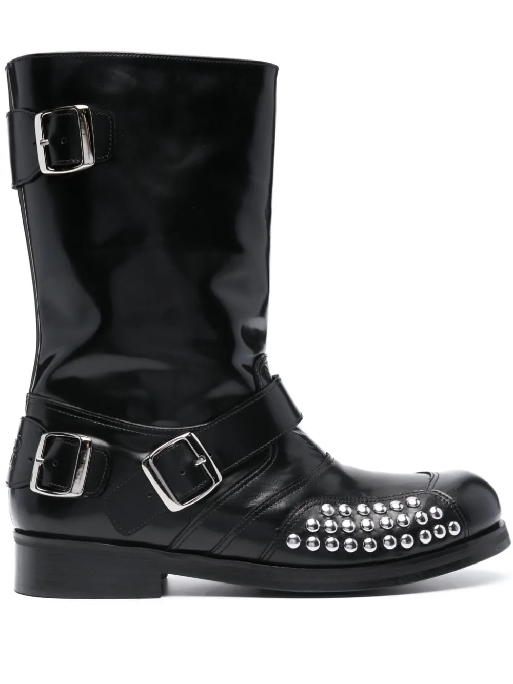 leather biker boots - 1